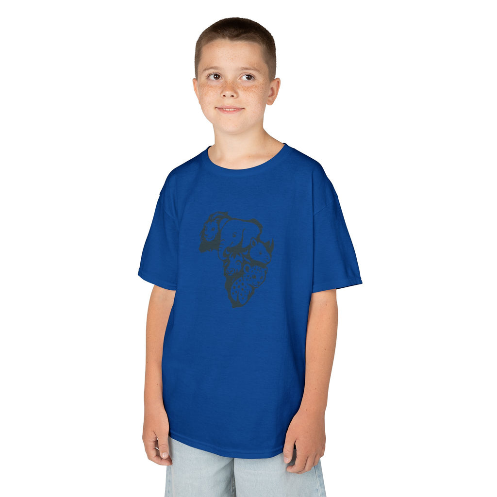 Kids African Big 5 Graphic Tee, Fun T-Shirt for Boys & Girls, Casual Wear, Birthday Gift, Animal Design Tee