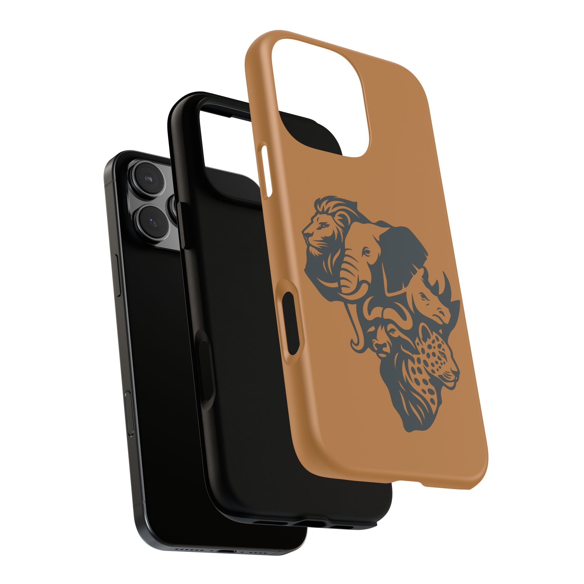 Big 5 African Phone Case, Wildlife Lover Gift, Tough Phone Cover, African Animal Design, Stylish Mobile Accessory