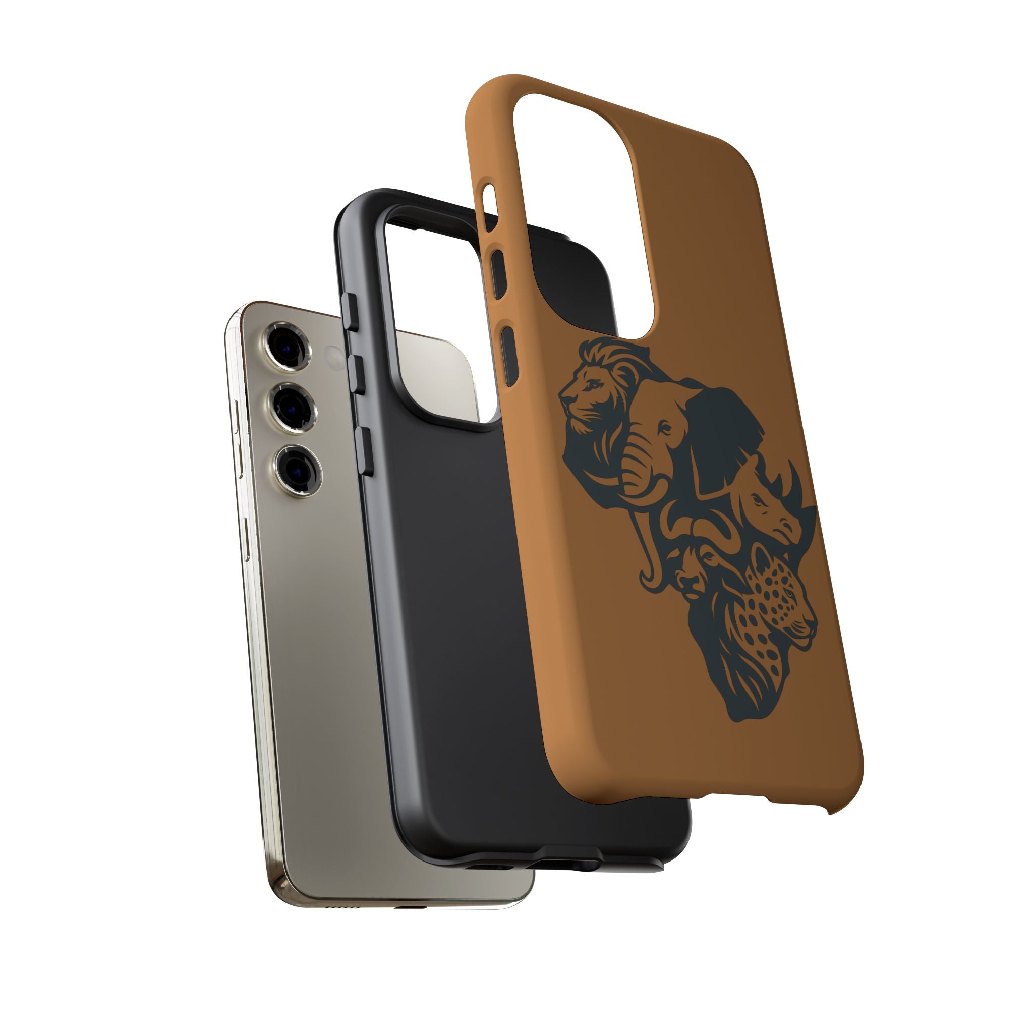 Big 5 African Phone Case, Wildlife Lover Gift, Tough Phone Cover, African Animal Design, Stylish Mobile Accessory