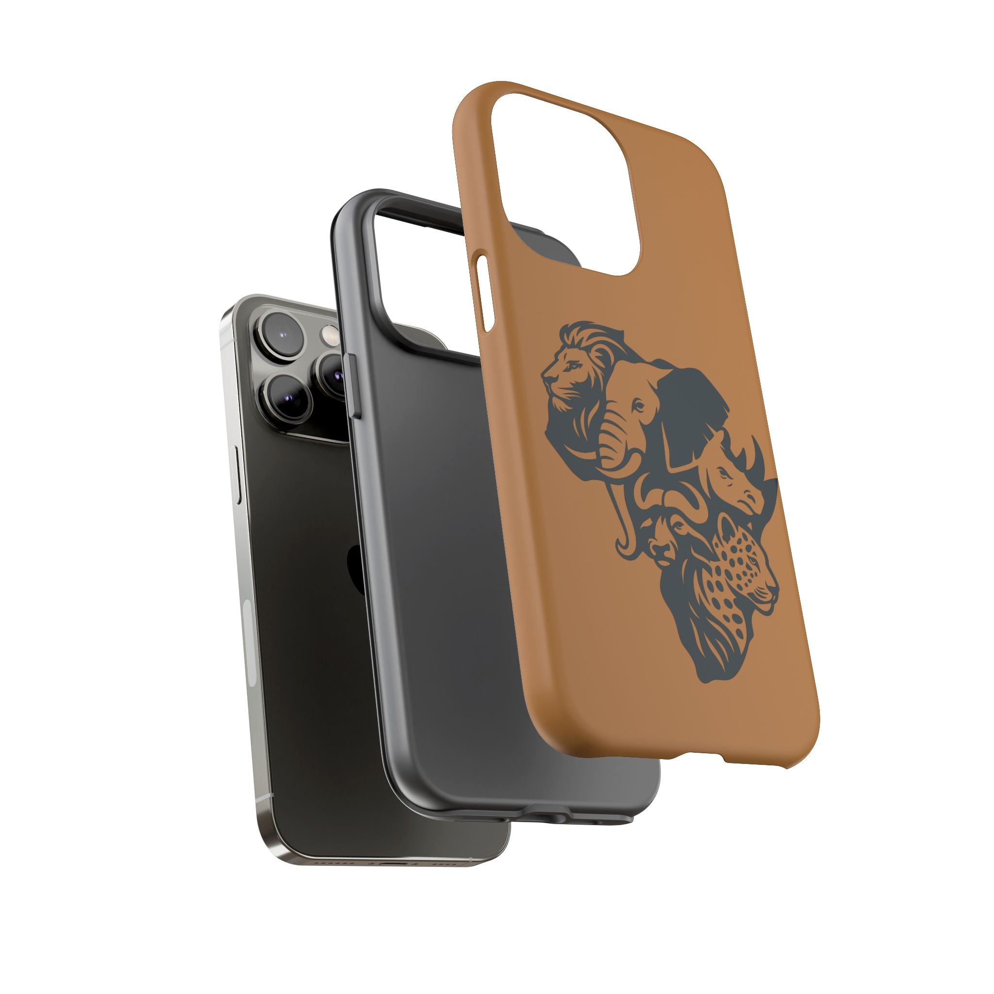 Big 5 African Phone Case, Wildlife Lover Gift, Tough Phone Cover, African Animal Design, Stylish Mobile Accessory