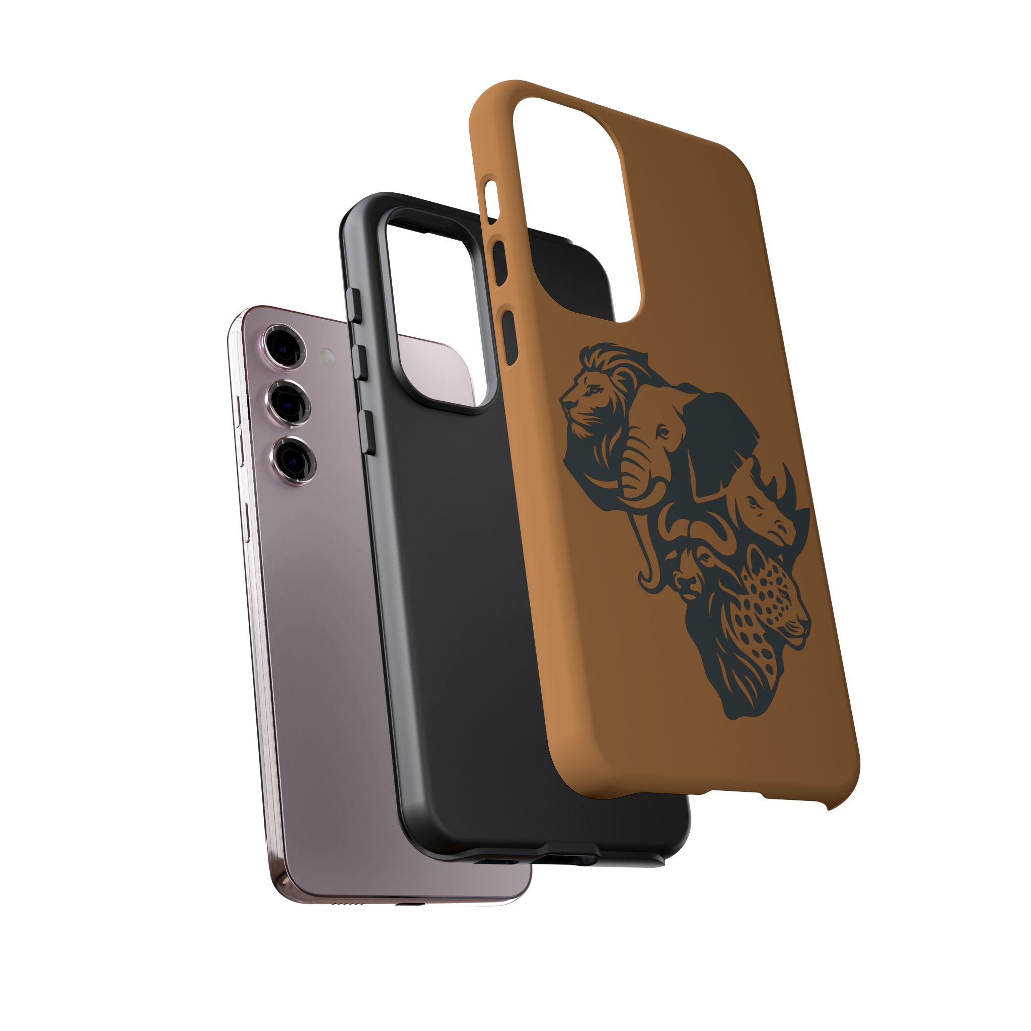 Big 5 African Phone Case, Wildlife Lover Gift, Tough Phone Cover, African Animal Design, Stylish Mobile Accessory
