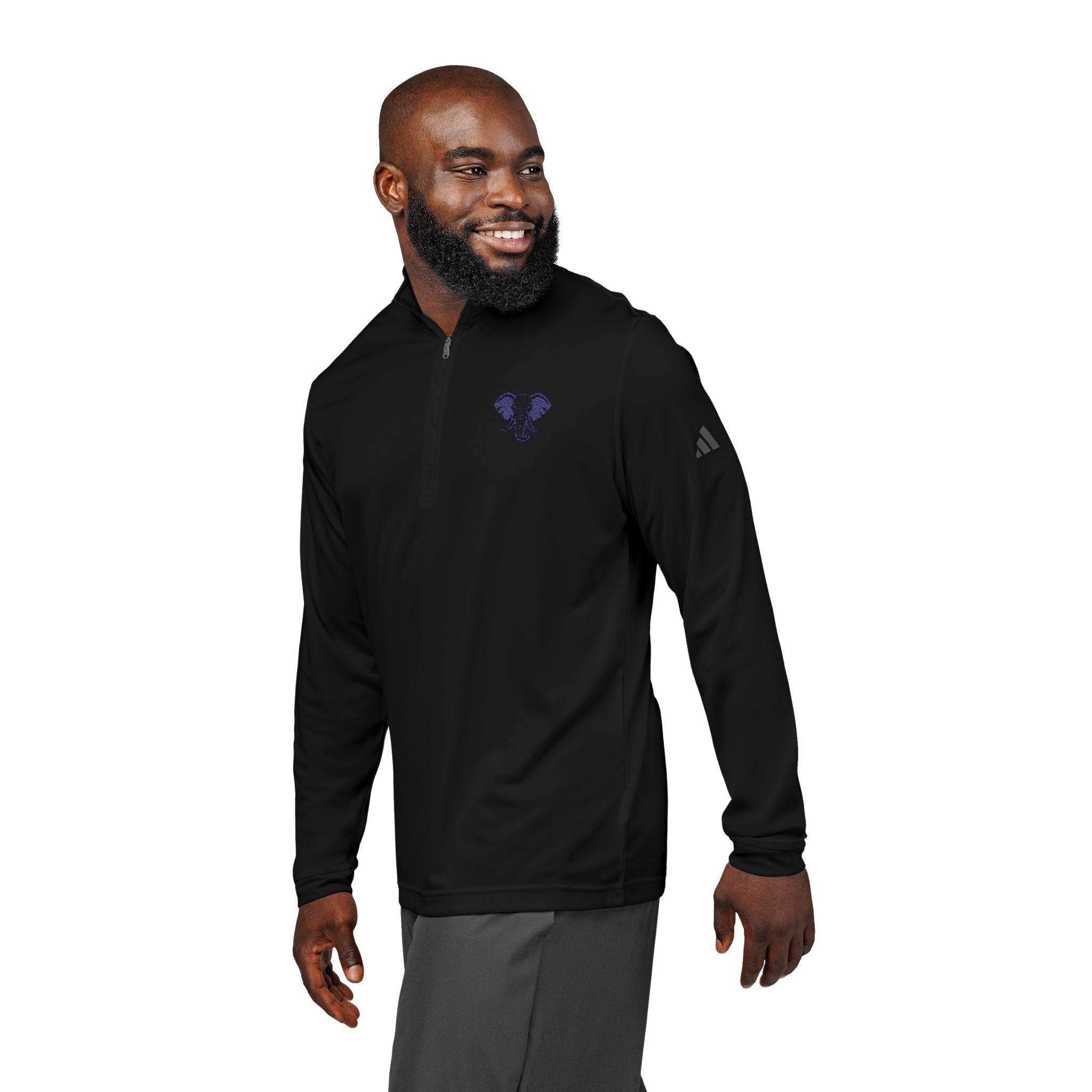 Elephant adidas® Quarter-Zip Pullover - Stylish Sporty Gear, Athletic Wear, Casual Outfits, Gift for Sports Lovers, Embroidered Apparel