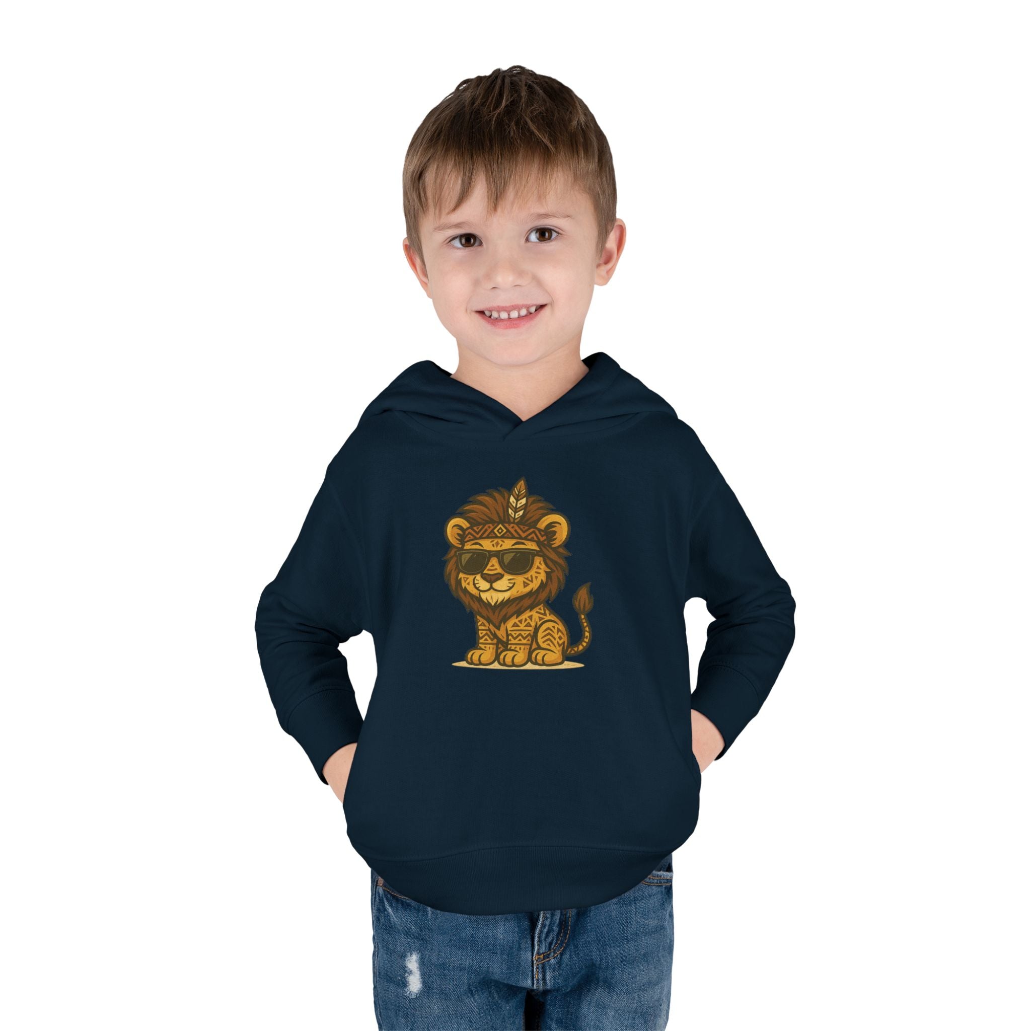 Cool Lion Toddler Fleece Pullover Hoodie, Cute Kids Sweatshirt, Animal Hoodie, Toddler Clothing, Fun Gift for Boys and Girls