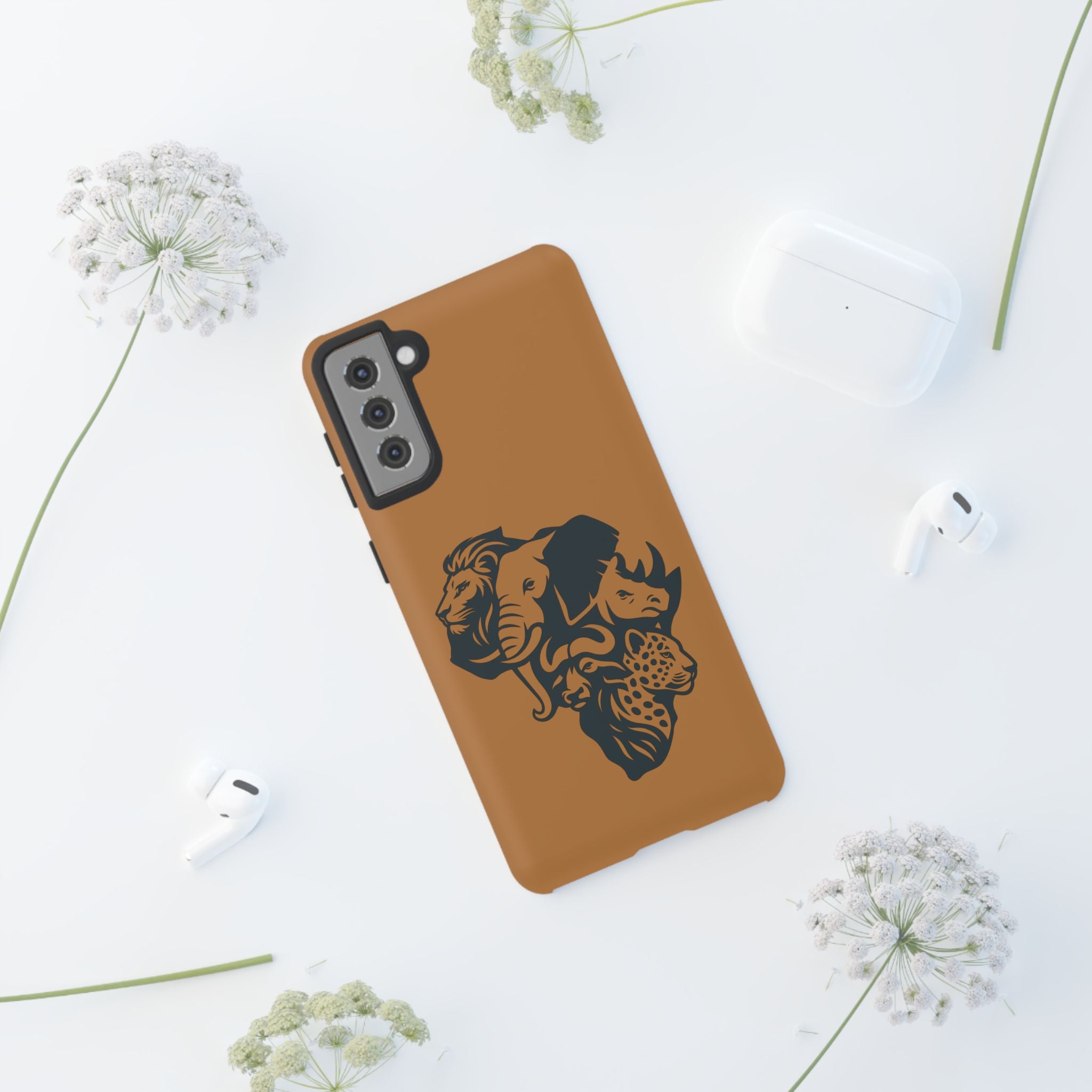 Big 5 African Phone Case, Wildlife Lover Gift, Tough Phone Cover, African Animal Design, Stylish Mobile Accessory