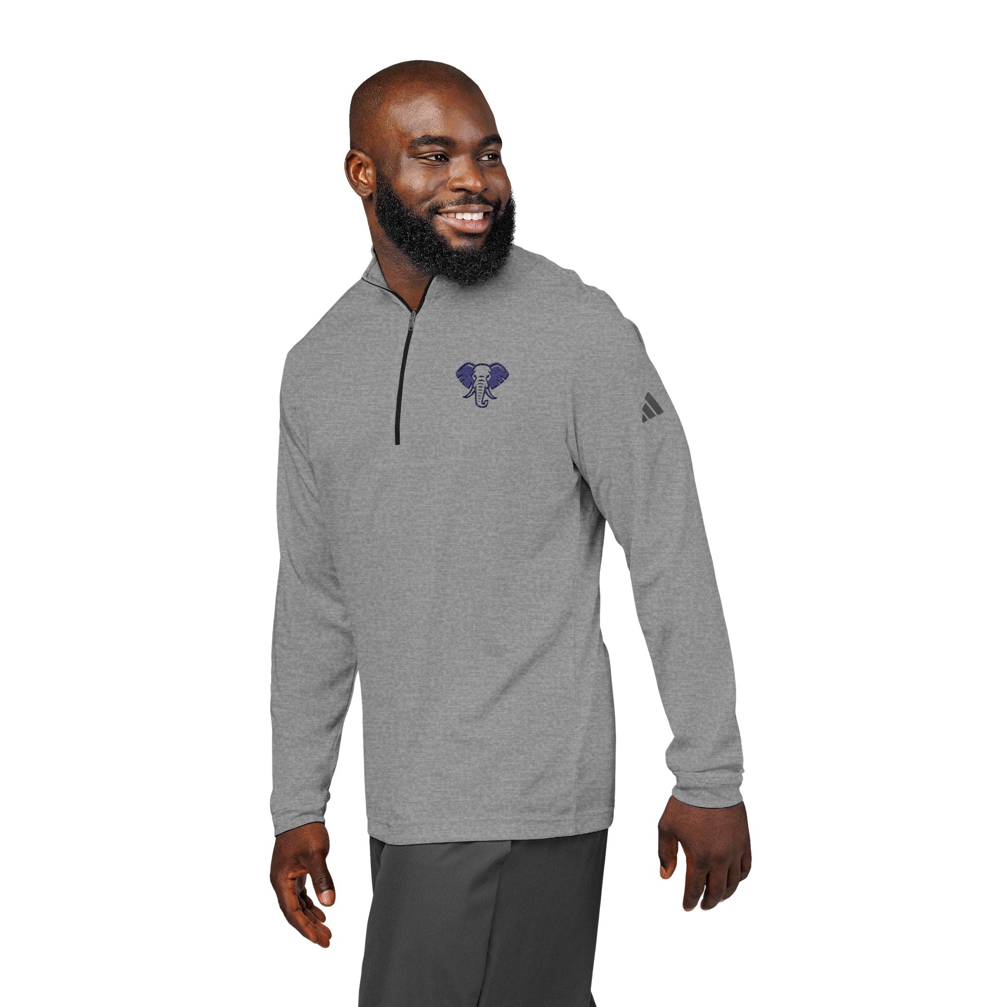 Elephant adidas® Quarter-Zip Pullover - Stylish Sporty Gear, Athletic Wear, Casual Outfits, Gift for Sports Lovers, Embroidered Apparel