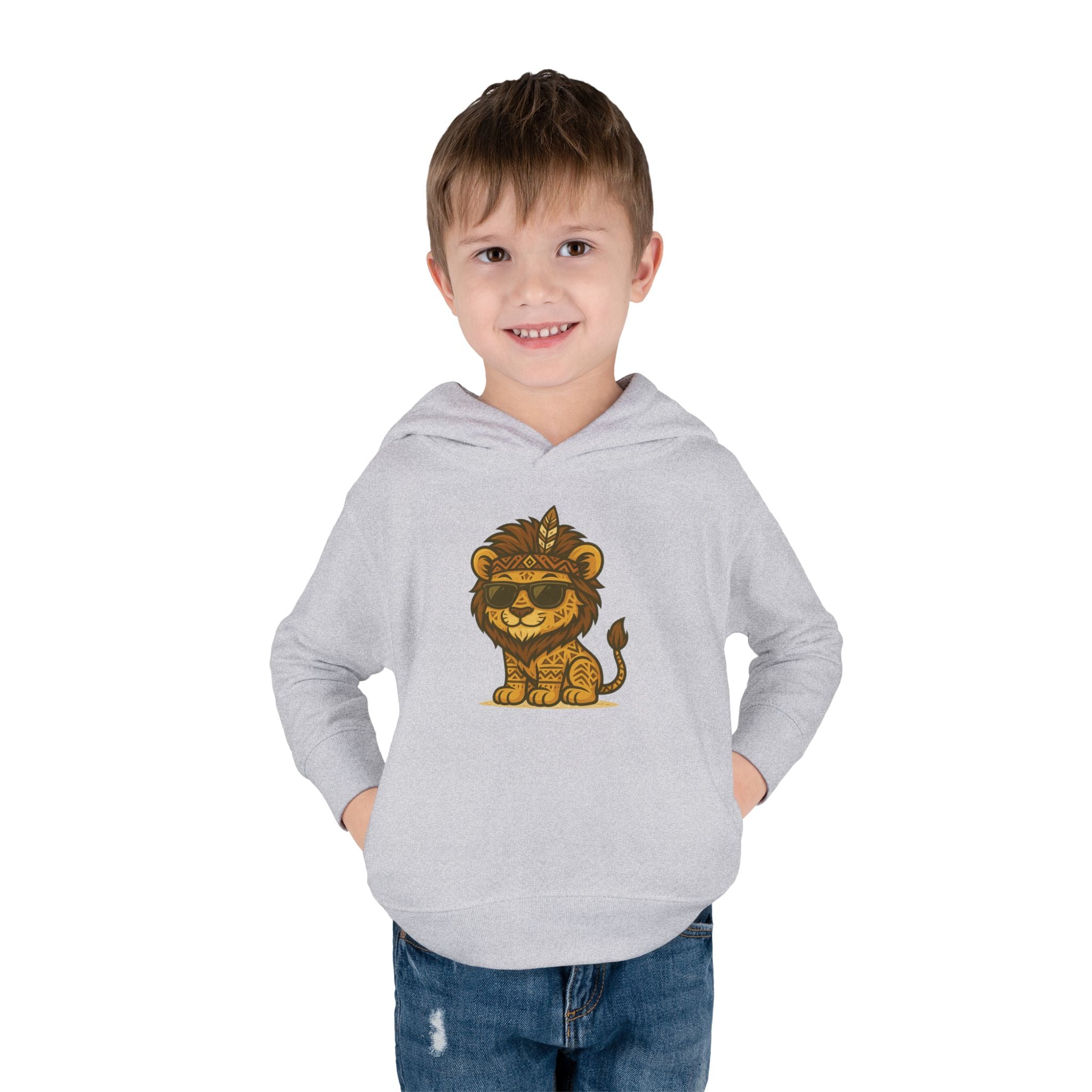 Cool Lion Toddler Fleece Pullover Hoodie, Cute Kids Sweatshirt, Animal Hoodie, Toddler Clothing, Fun Gift for Boys and Girls