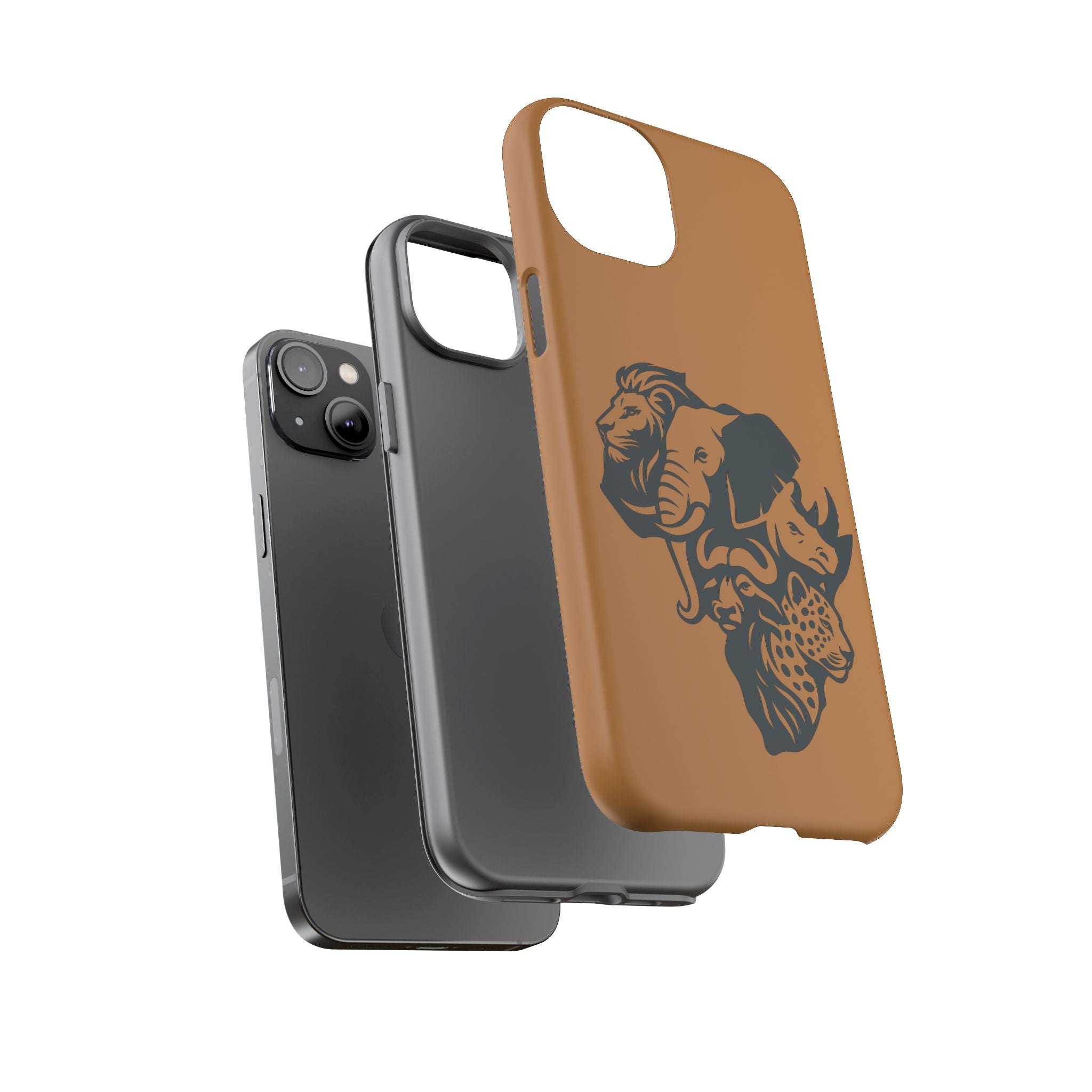 Big 5 African Phone Case, Wildlife Lover Gift, Tough Phone Cover, African Animal Design, Stylish Mobile Accessory