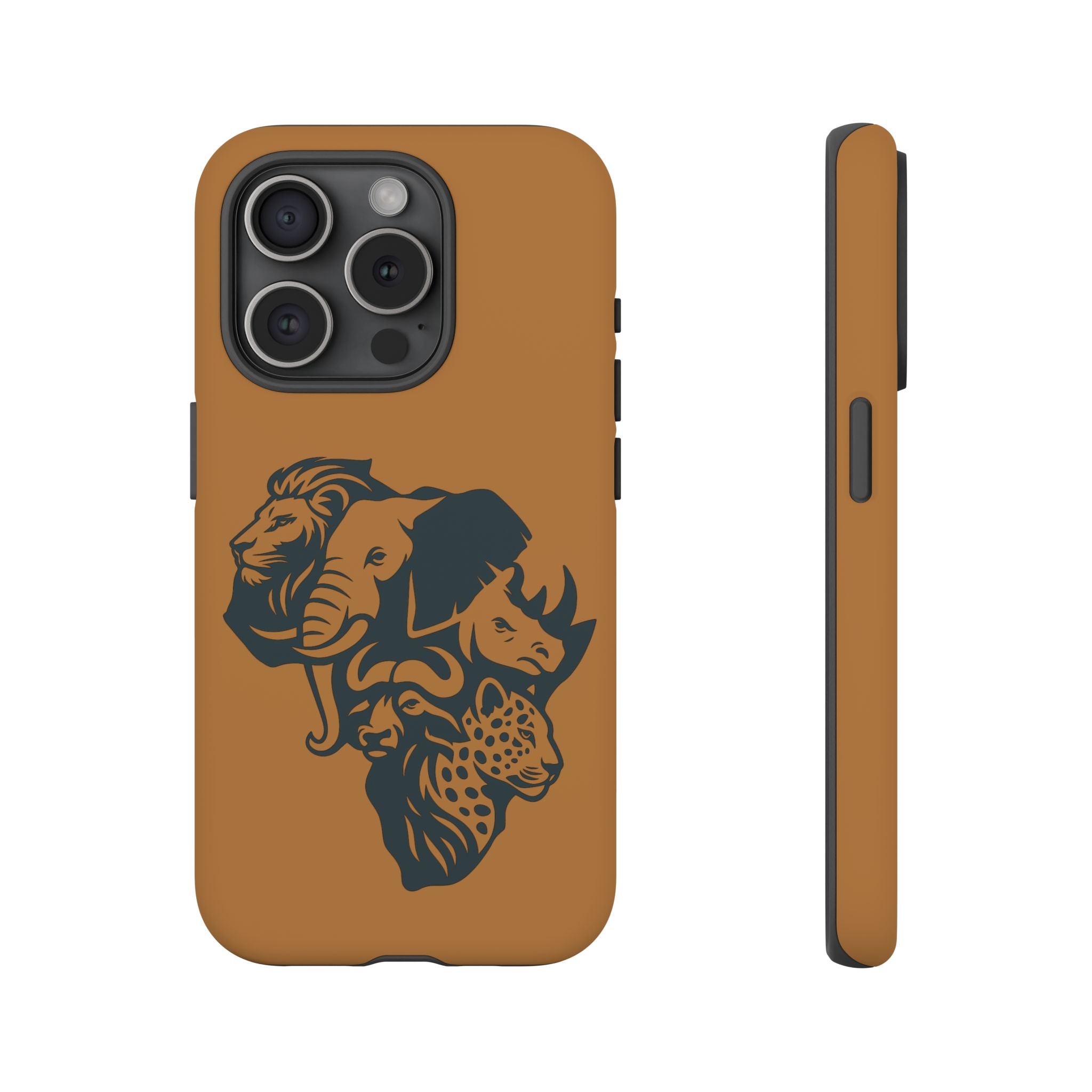Big 5 African Phone Case, Wildlife Lover Gift, Tough Phone Cover, African Animal Design, Stylish Mobile Accessory