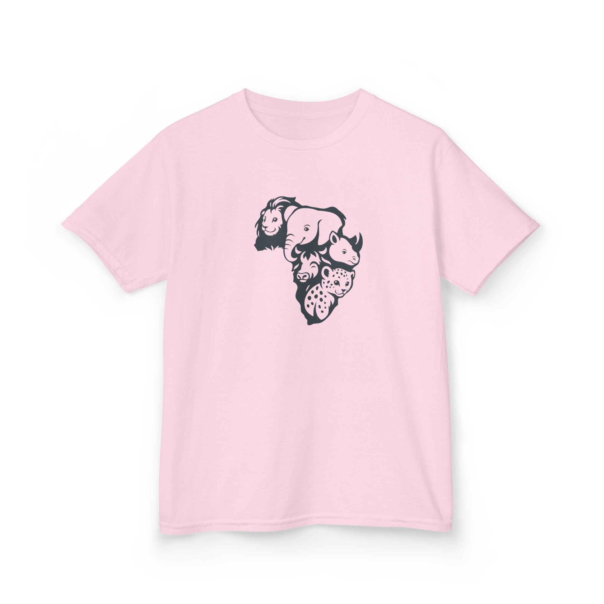 Kids African Big 5 Graphic Tee, Fun T-Shirt for Boys & Girls, Casual Wear, Birthday Gift, Animal Design Tee