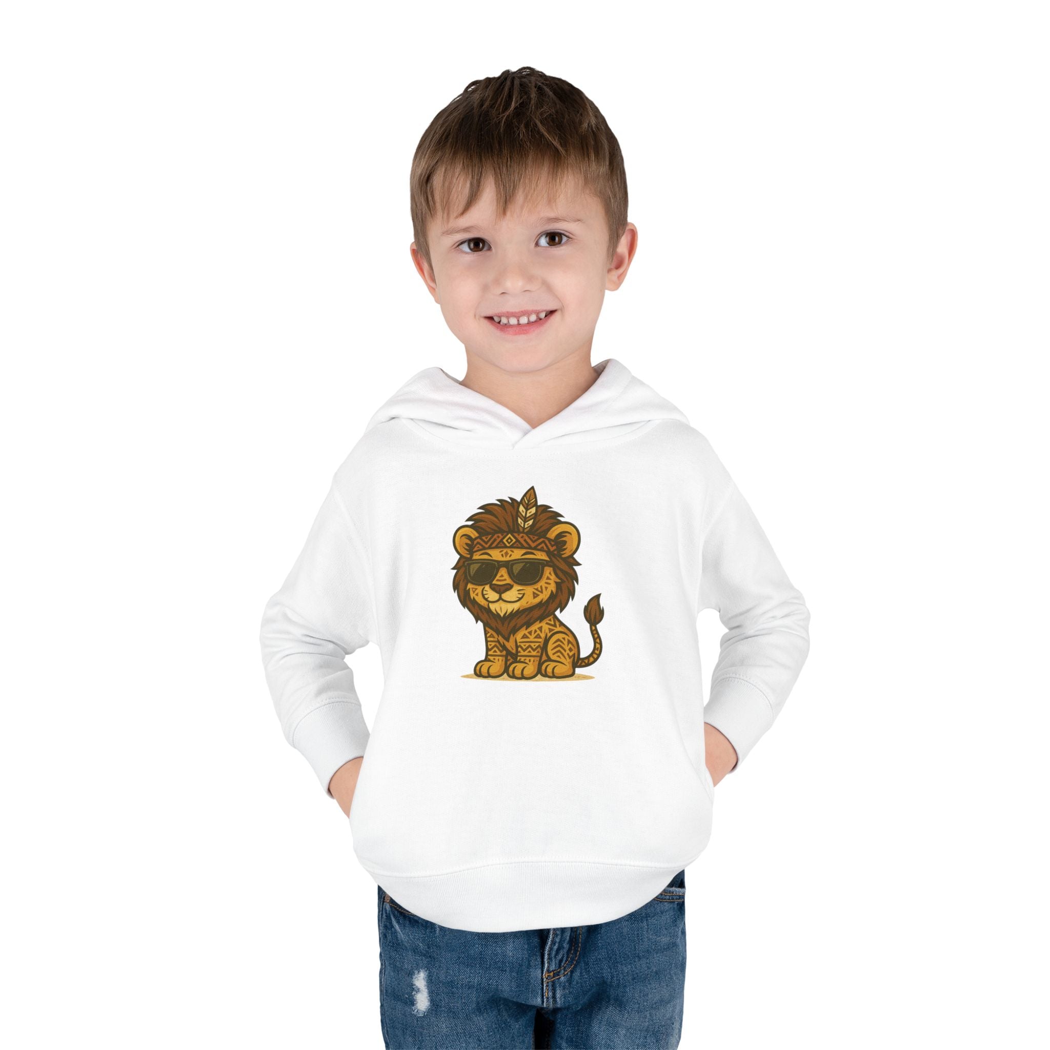 Cool Lion Toddler Fleece Pullover Hoodie, Cute Kids Sweatshirt, Animal Hoodie, Toddler Clothing, Fun Gift for Boys and Girls