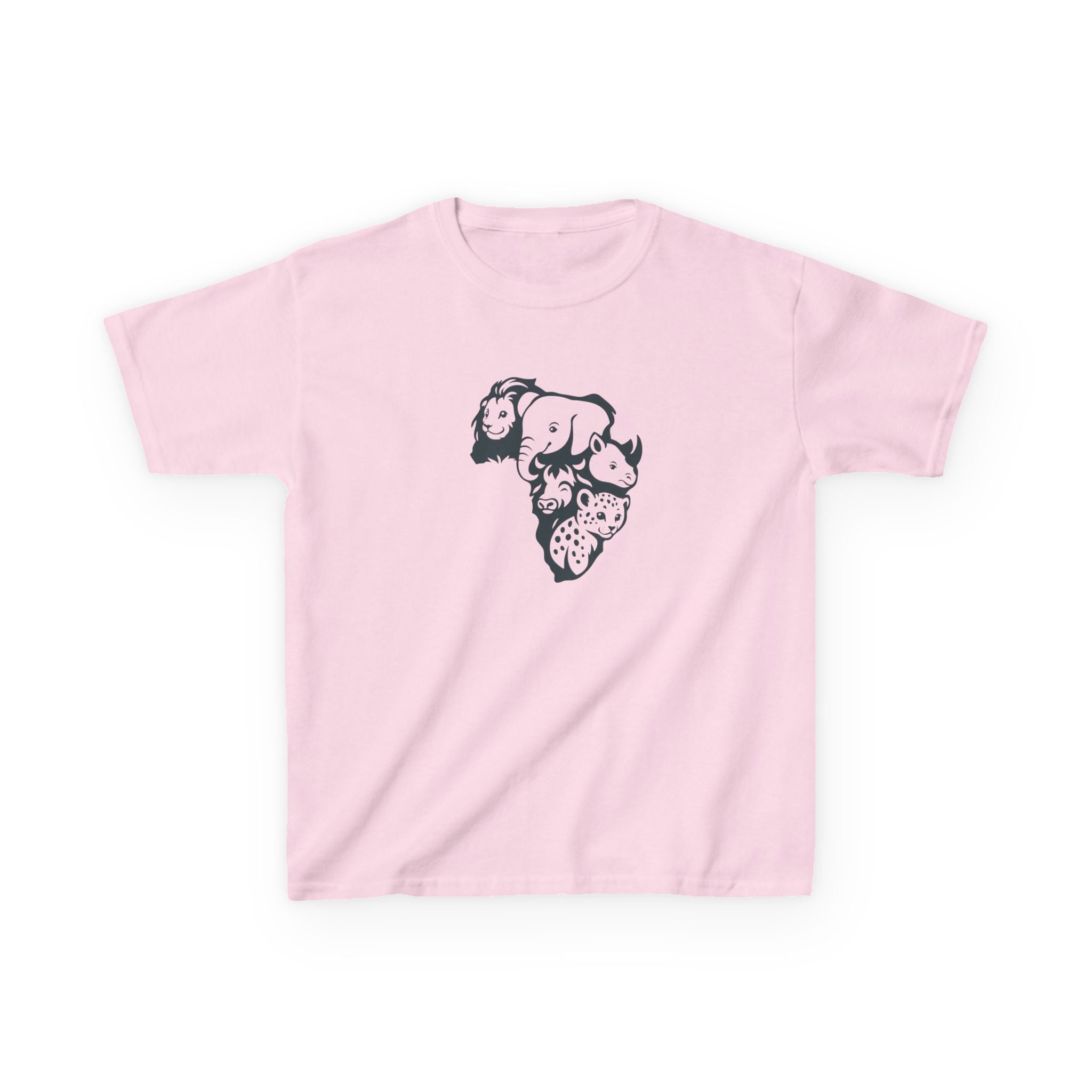 Kids African Big 5 Graphic Tee, Fun T-Shirt for Boys & Girls, Casual Wear, Birthday Gift, Animal Design Tee