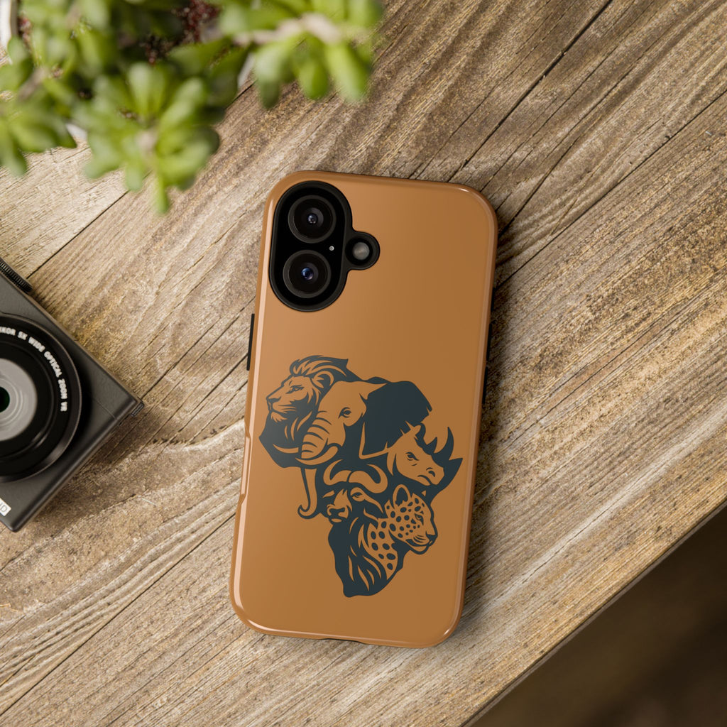 Big 5 African Phone Case, Wildlife Lover Gift, Tough Phone Cover, African Animal Design, Stylish Mobile Accessory