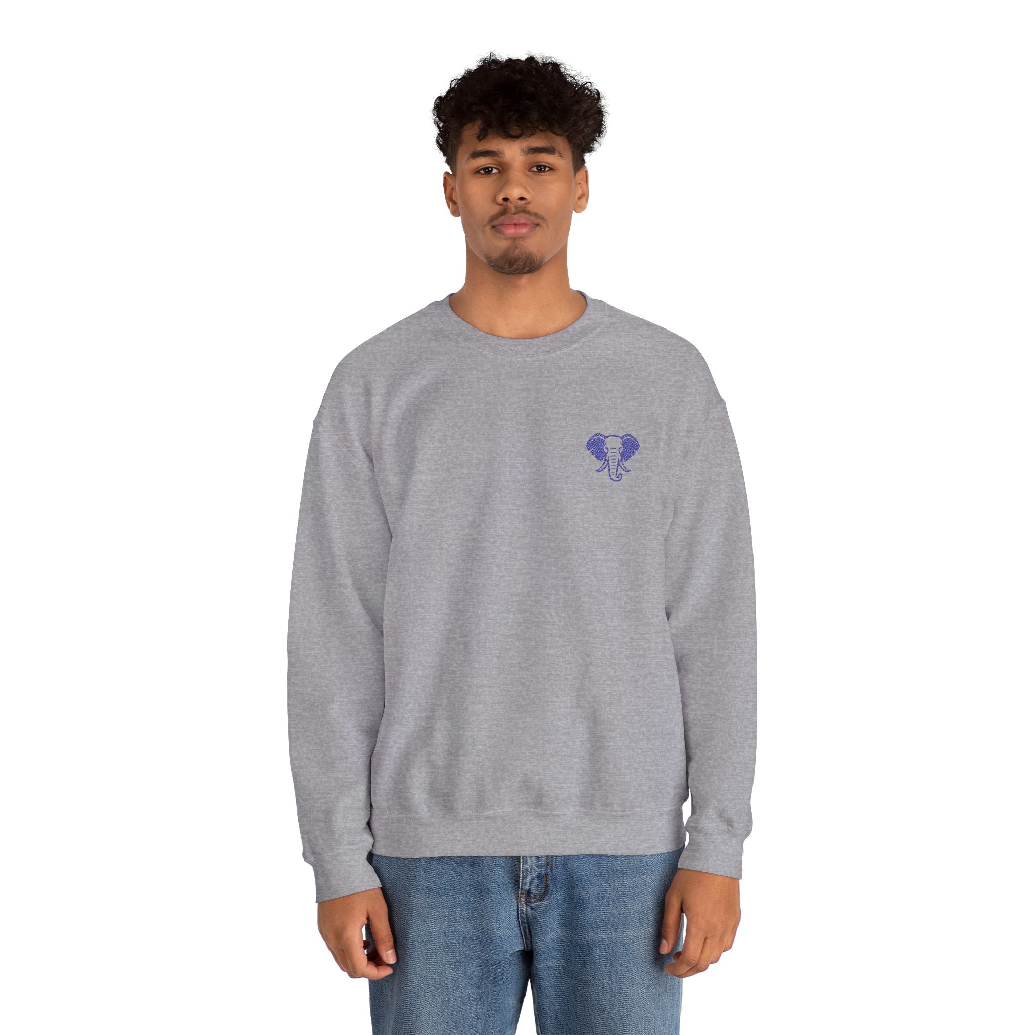 Elephant Minimalist Unisex Heavy Blend™ Crewneck Sweatshirt - Cozy Casual Wear, Perfect Gift for Him/Her, Ideal for Fall/Winter