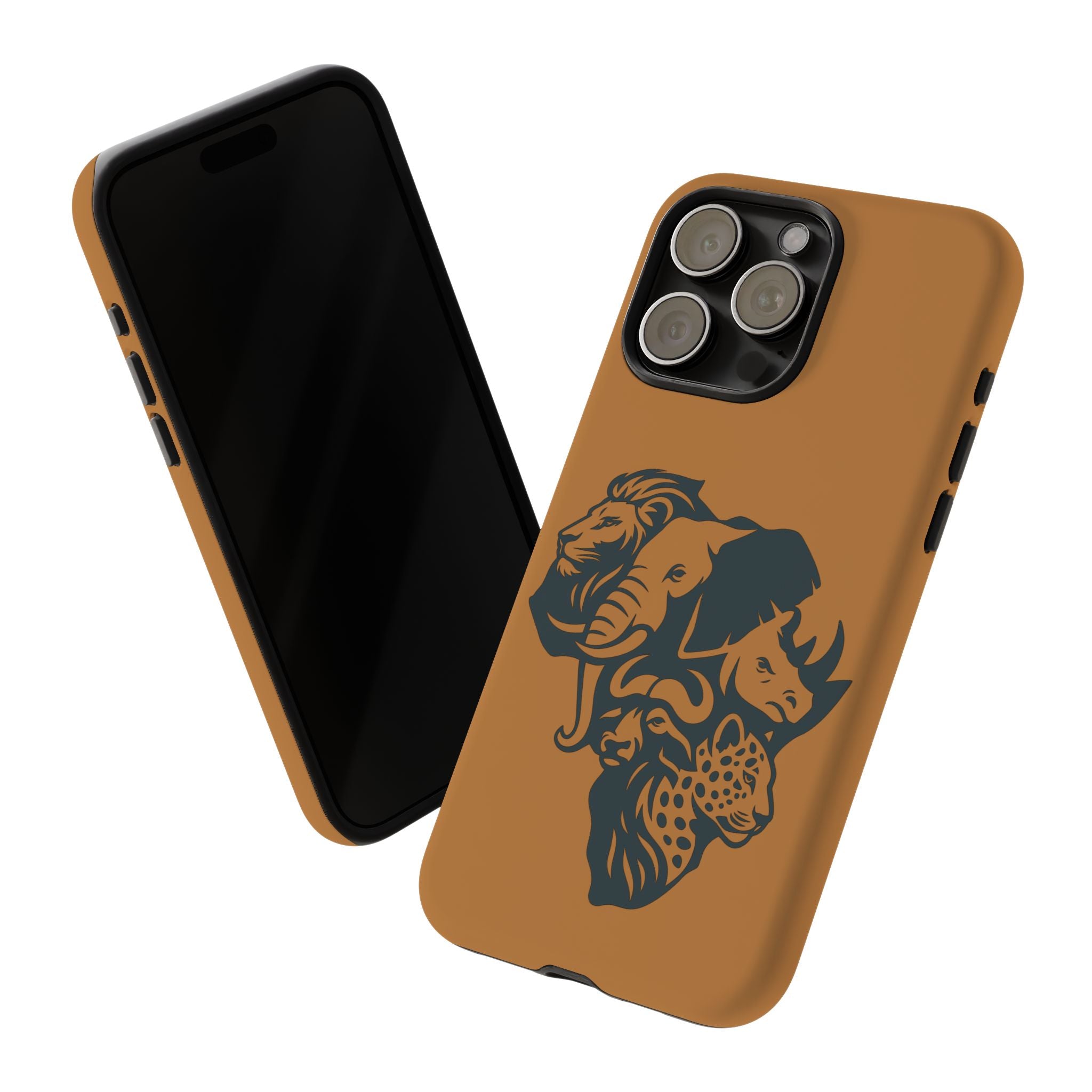 Big 5 African Phone Case, Wildlife Lover Gift, Tough Phone Cover, African Animal Design, Stylish Mobile Accessory