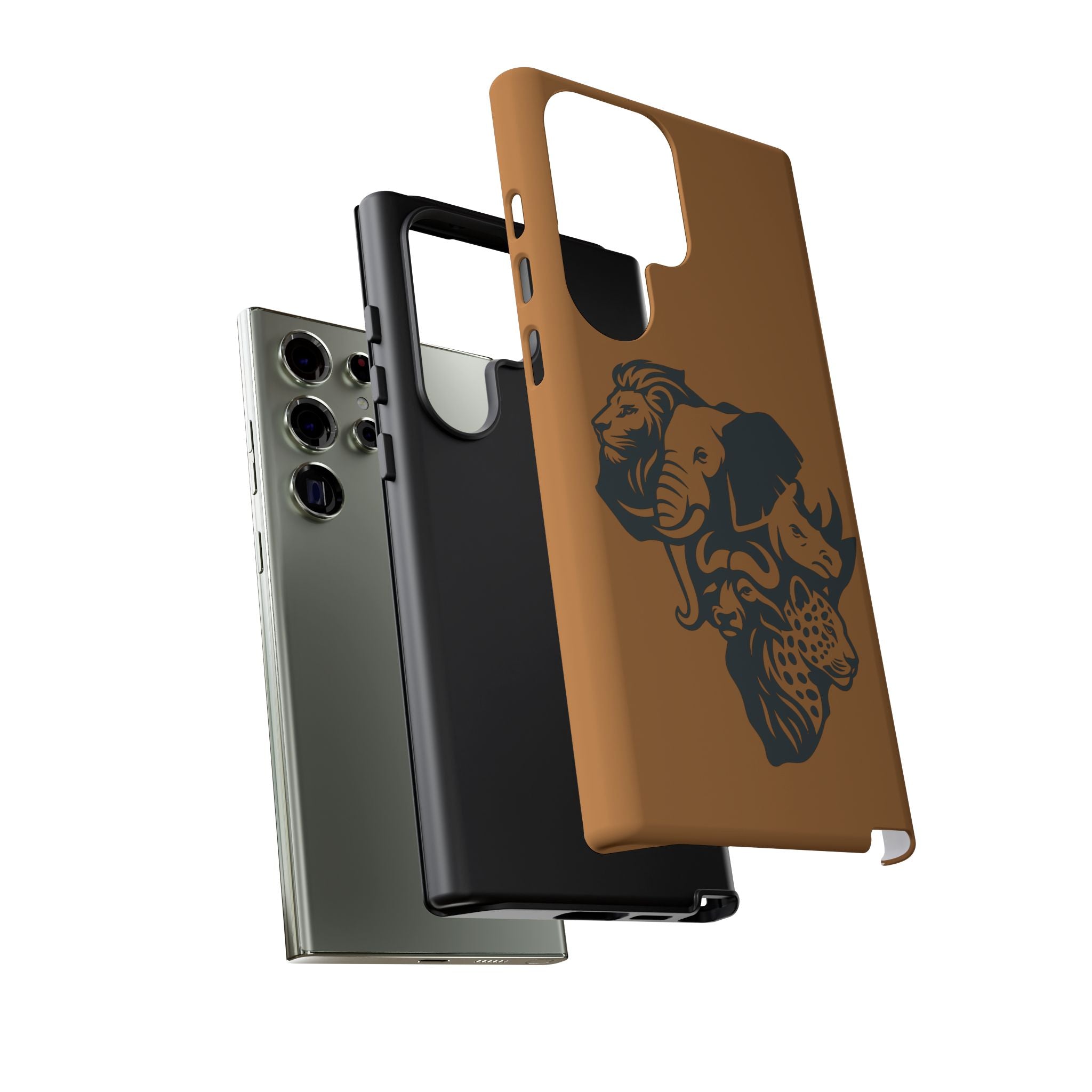 Big 5 African Phone Case, Wildlife Lover Gift, Tough Phone Cover, African Animal Design, Stylish Mobile Accessory