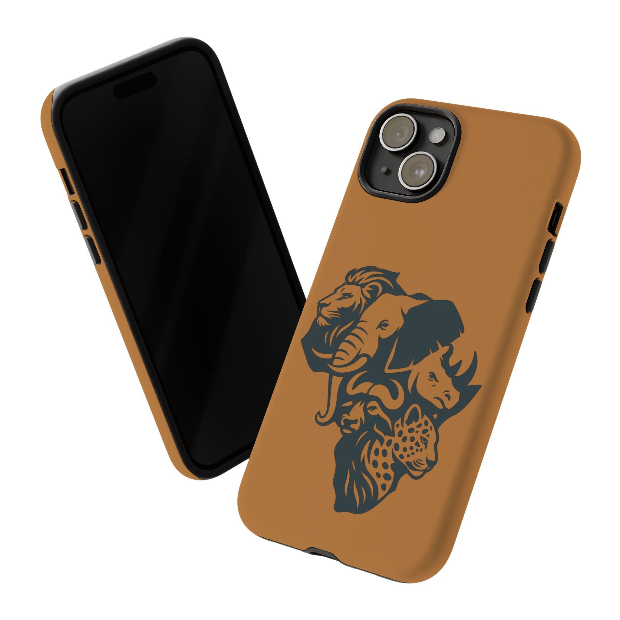 Big 5 African Phone Case, Wildlife Lover Gift, Tough Phone Cover, African Animal Design, Stylish Mobile Accessory
