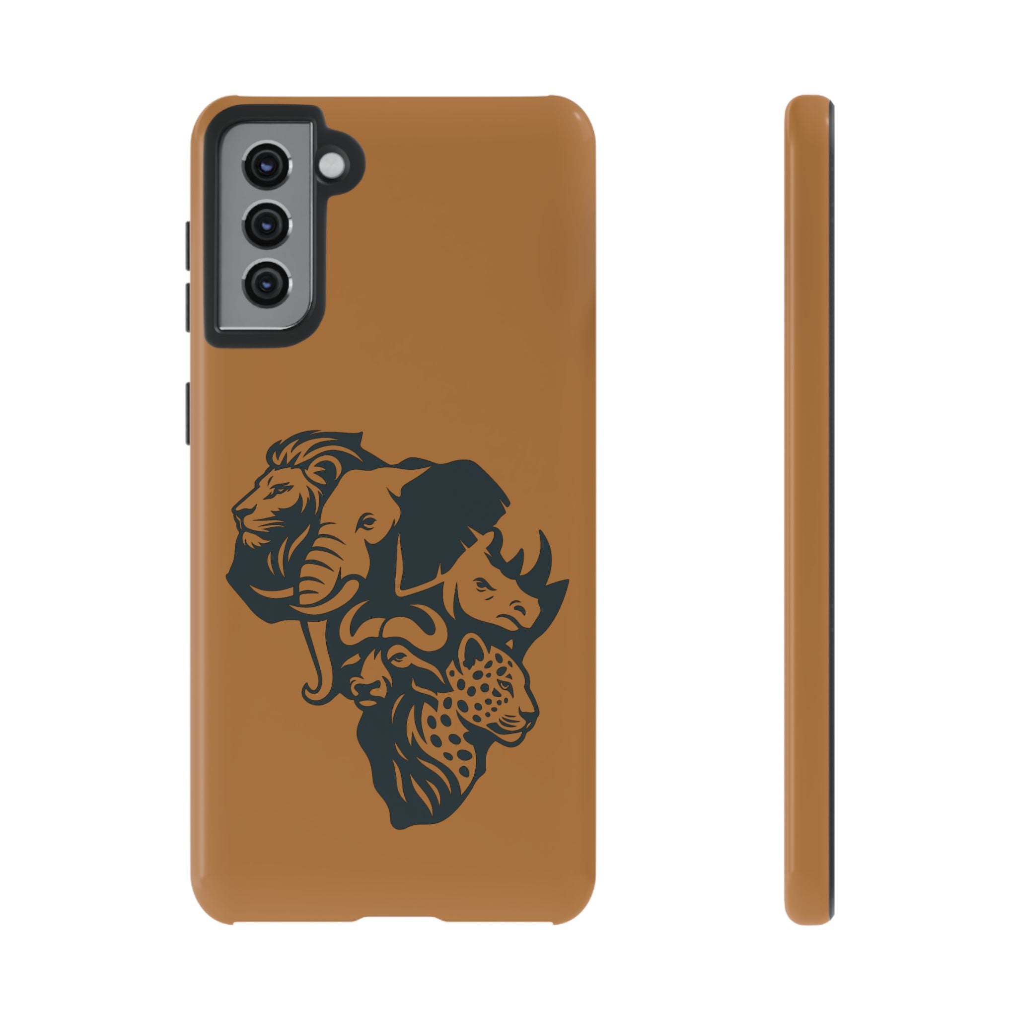 Big 5 African Phone Case, Wildlife Lover Gift, Tough Phone Cover, African Animal Design, Stylish Mobile Accessory