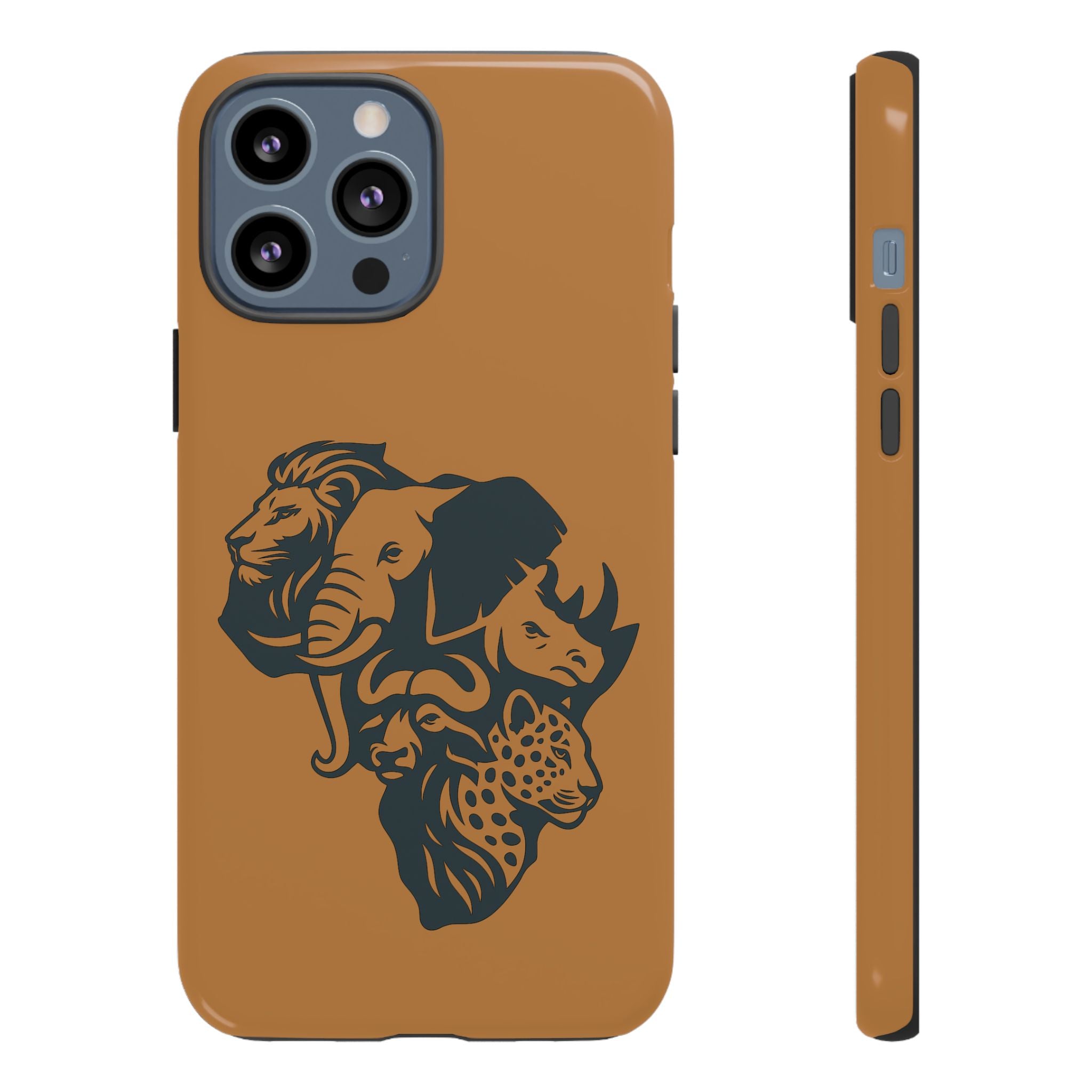 Big 5 African Phone Case, Wildlife Lover Gift, Tough Phone Cover, African Animal Design, Stylish Mobile Accessory