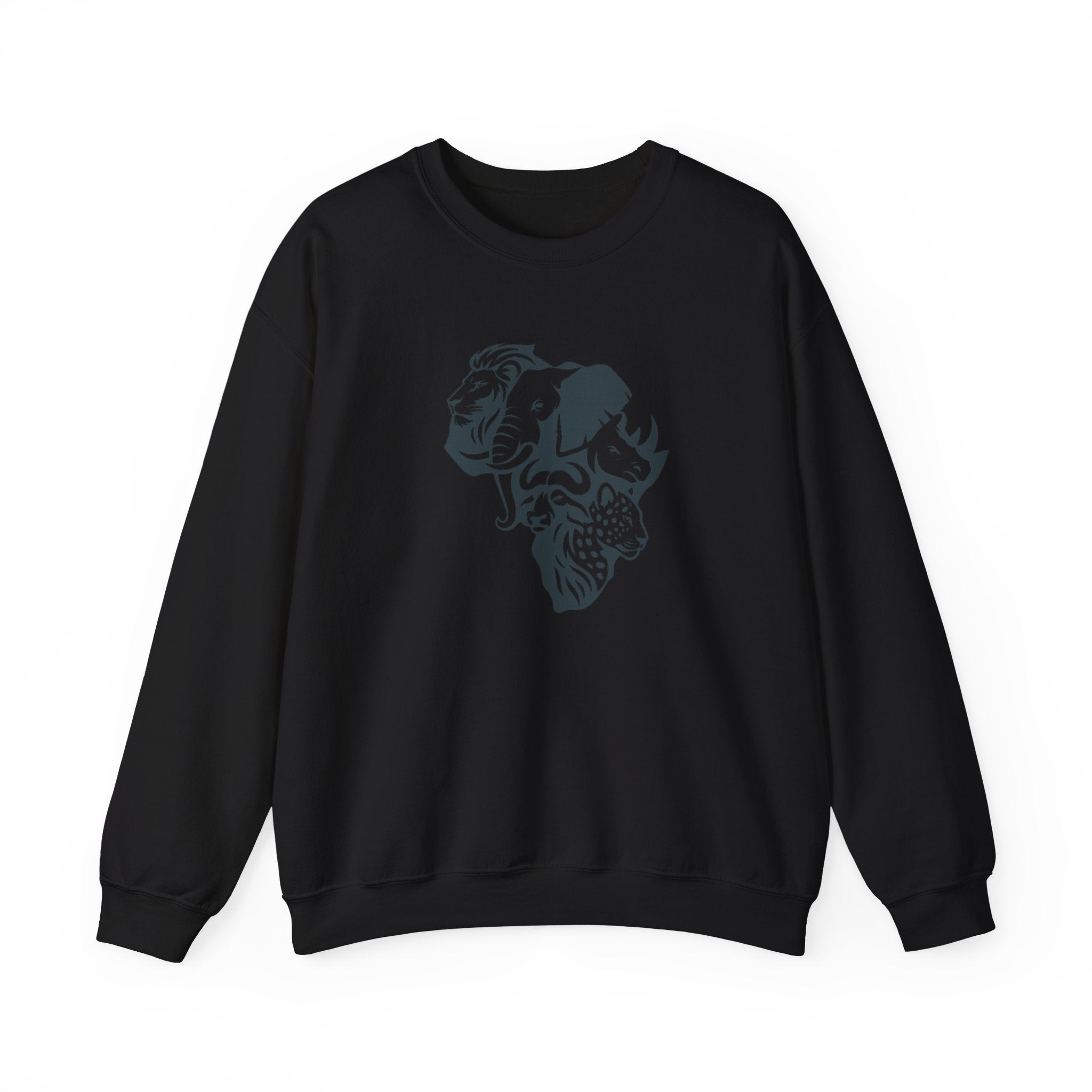 African Big 5 Print Crewneck Sweatshirt, Cozy Sweatshirt, Gift for Animal Lovers, Casual Wear, Unique Design Sweatshirt