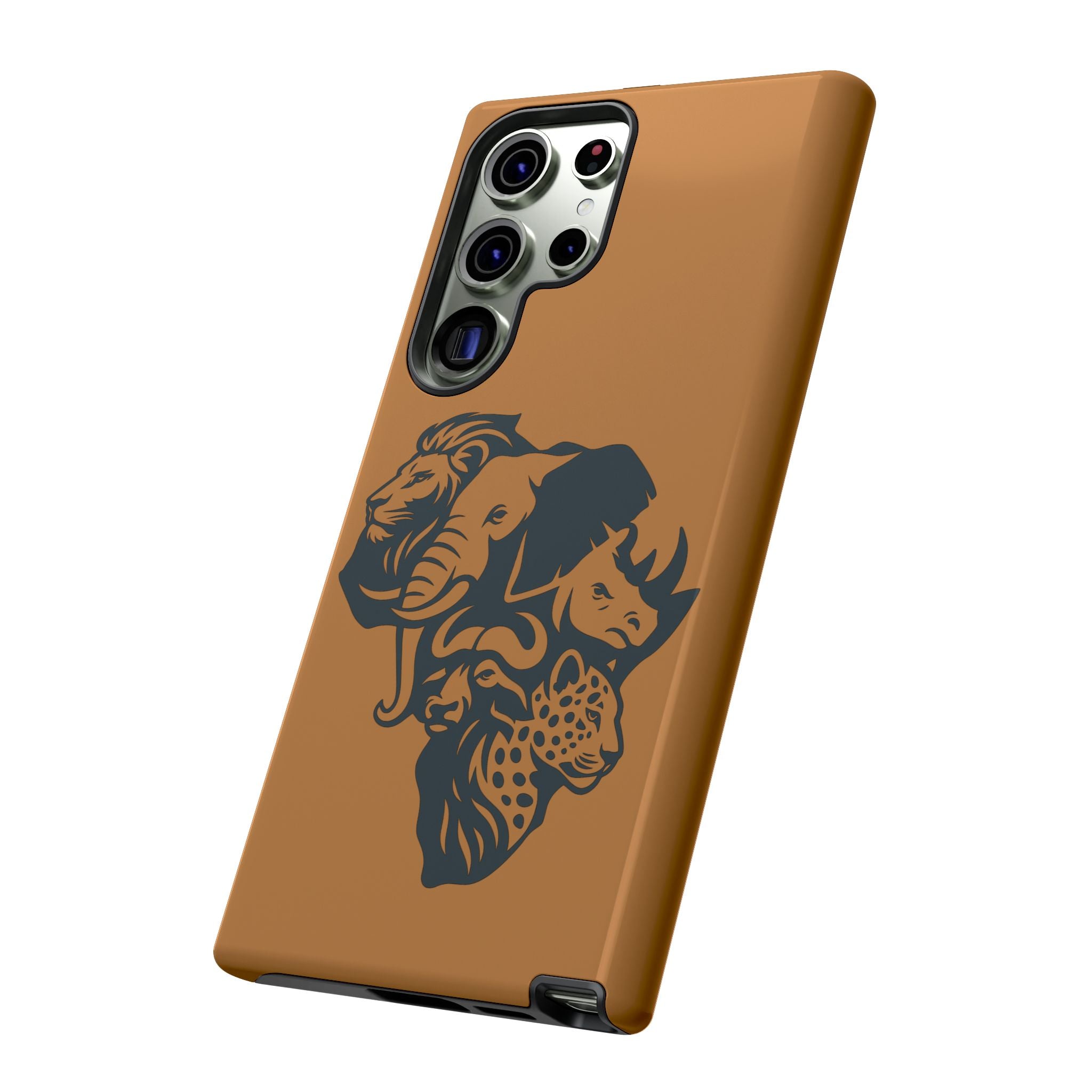 Big 5 African Phone Case, Wildlife Lover Gift, Tough Phone Cover, African Animal Design, Stylish Mobile Accessory