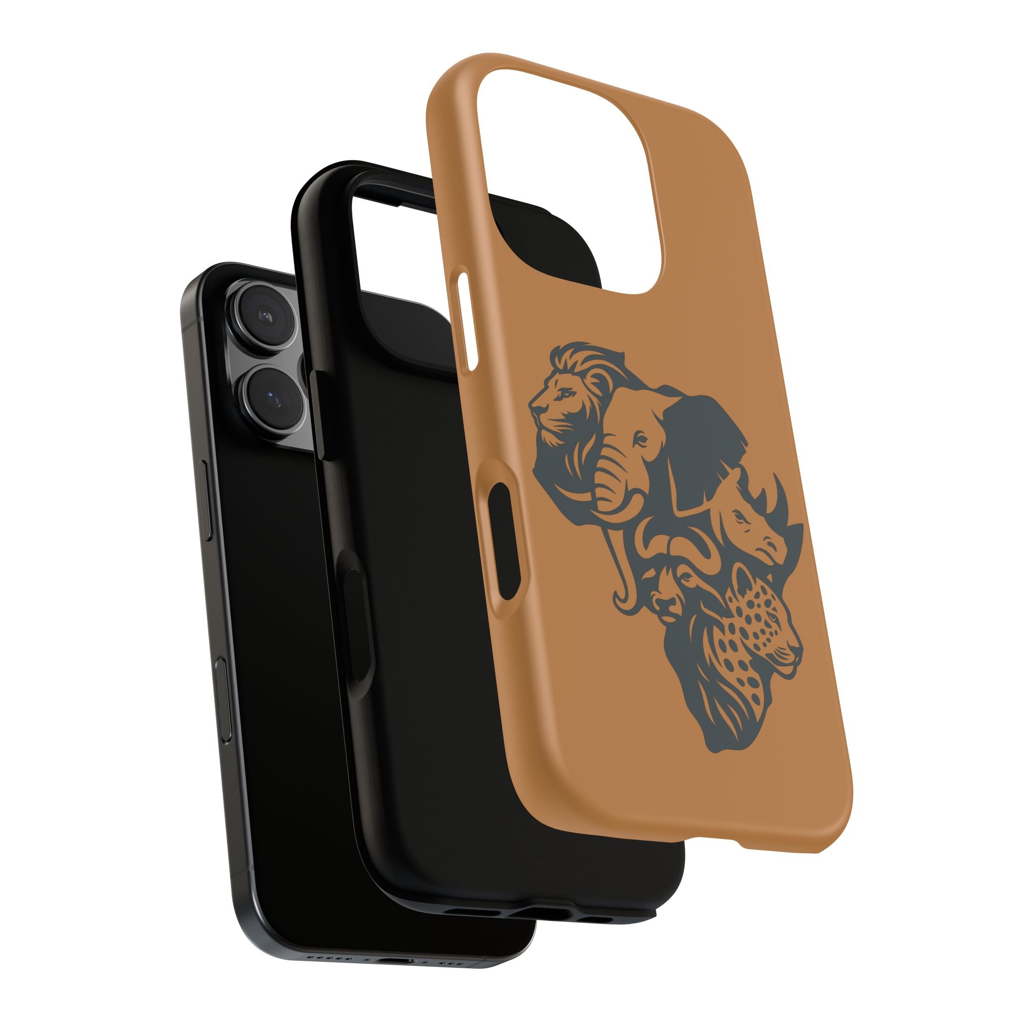 Big 5 African Phone Case, Wildlife Lover Gift, Tough Phone Cover, African Animal Design, Stylish Mobile Accessory