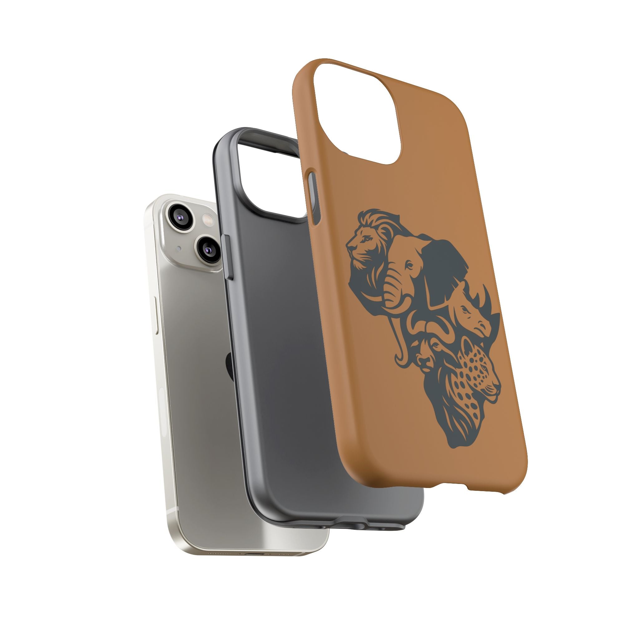 Big 5 African Phone Case, Wildlife Lover Gift, Tough Phone Cover, African Animal Design, Stylish Mobile Accessory
