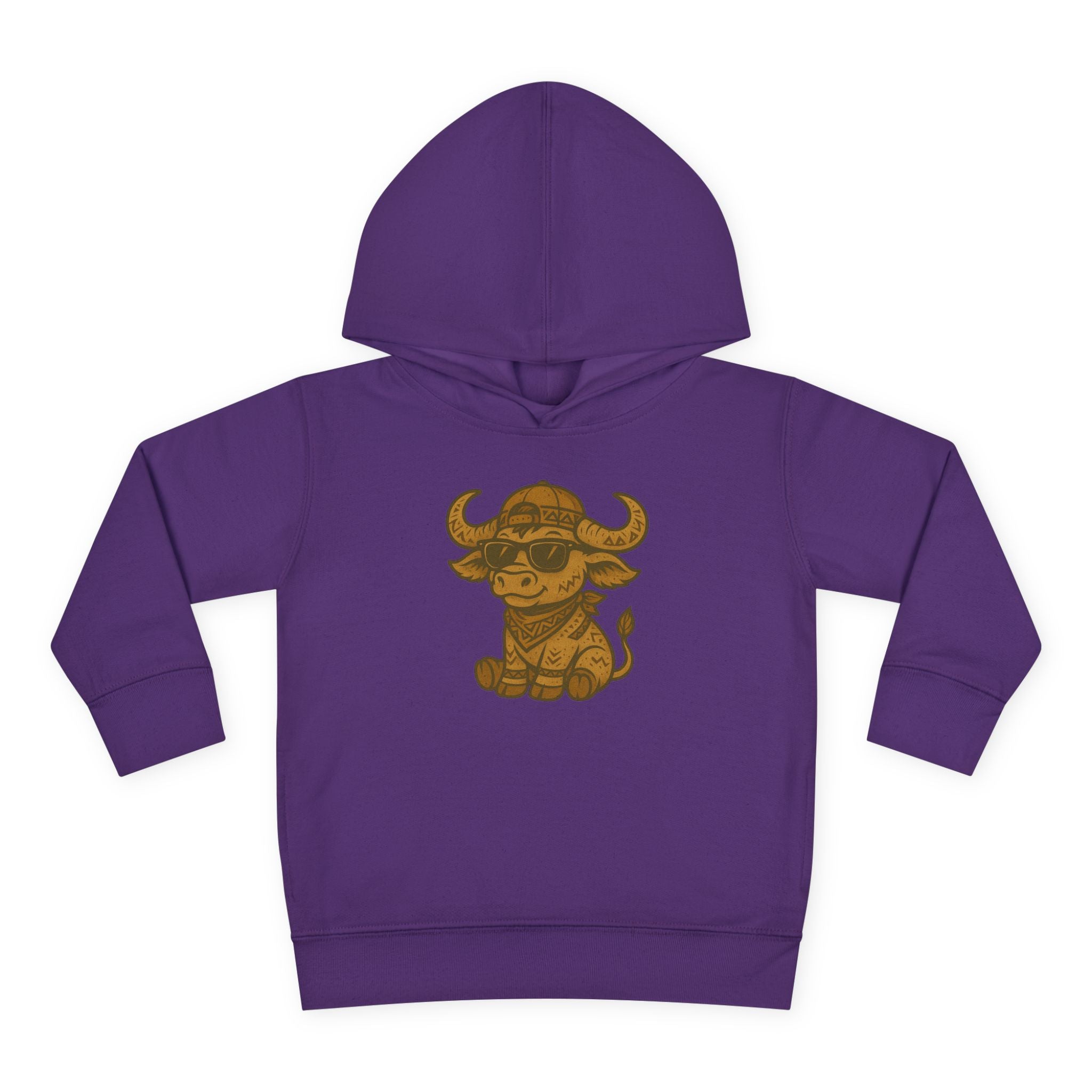 Cute Toddler Fleece Hoodie with Adorable Bull Design, Kids Animal Sweatshirt, Baby Gift, Birthday Outfit, Cozy Pullover