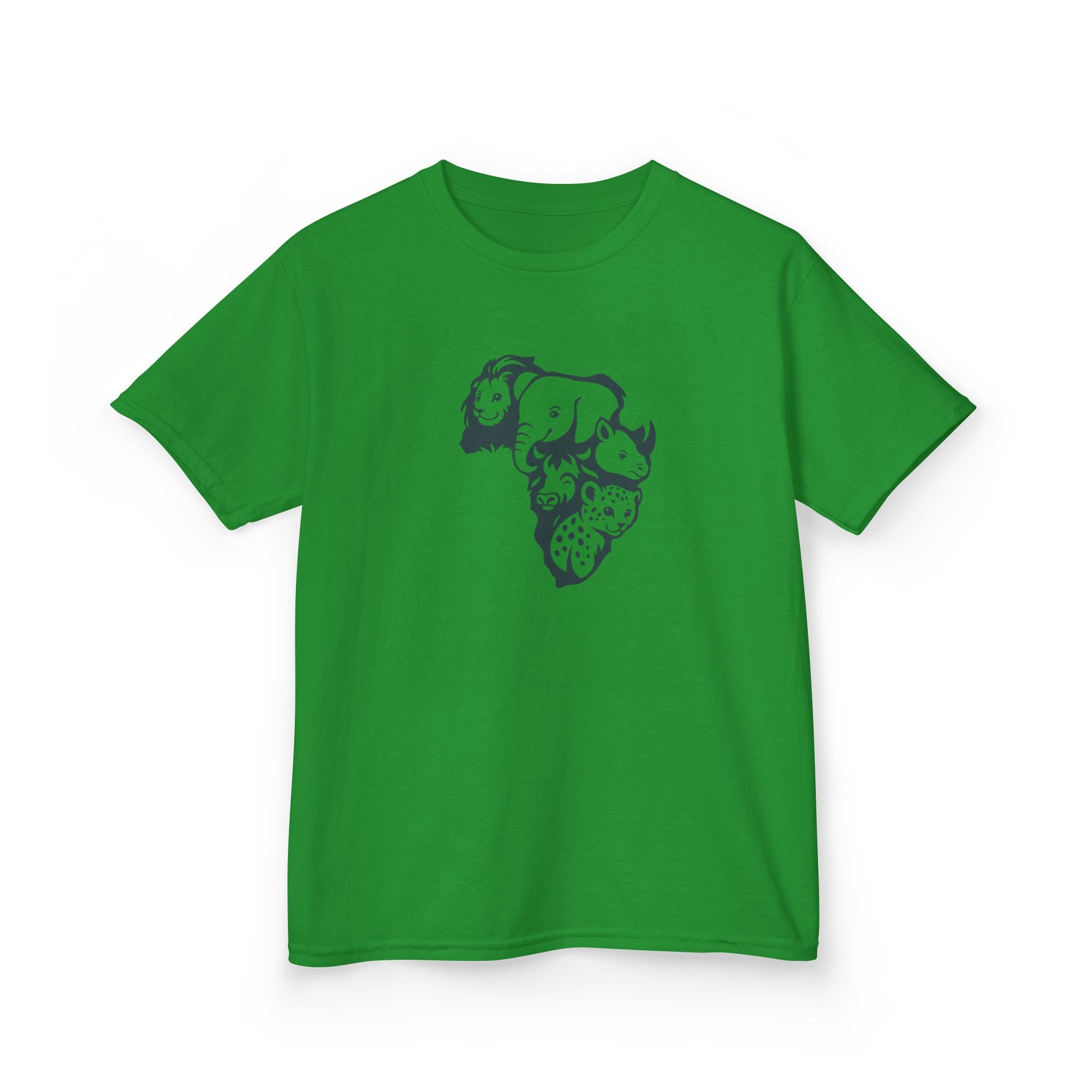Kids African Big 5 Graphic Tee, Fun T-Shirt for Boys & Girls, Casual Wear, Birthday Gift, Animal Design Tee
