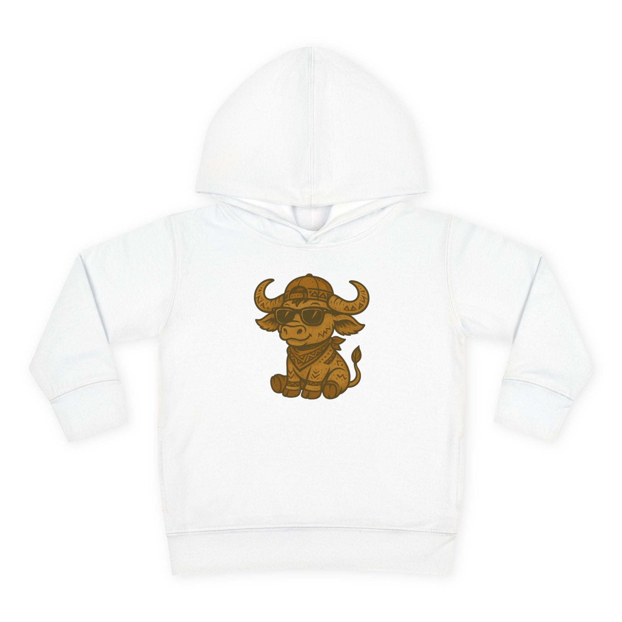 Cute Toddler Fleece Hoodie with Adorable Bull Design, Kids Animal Sweatshirt, Baby Gift, Birthday Outfit, Cozy Pullover