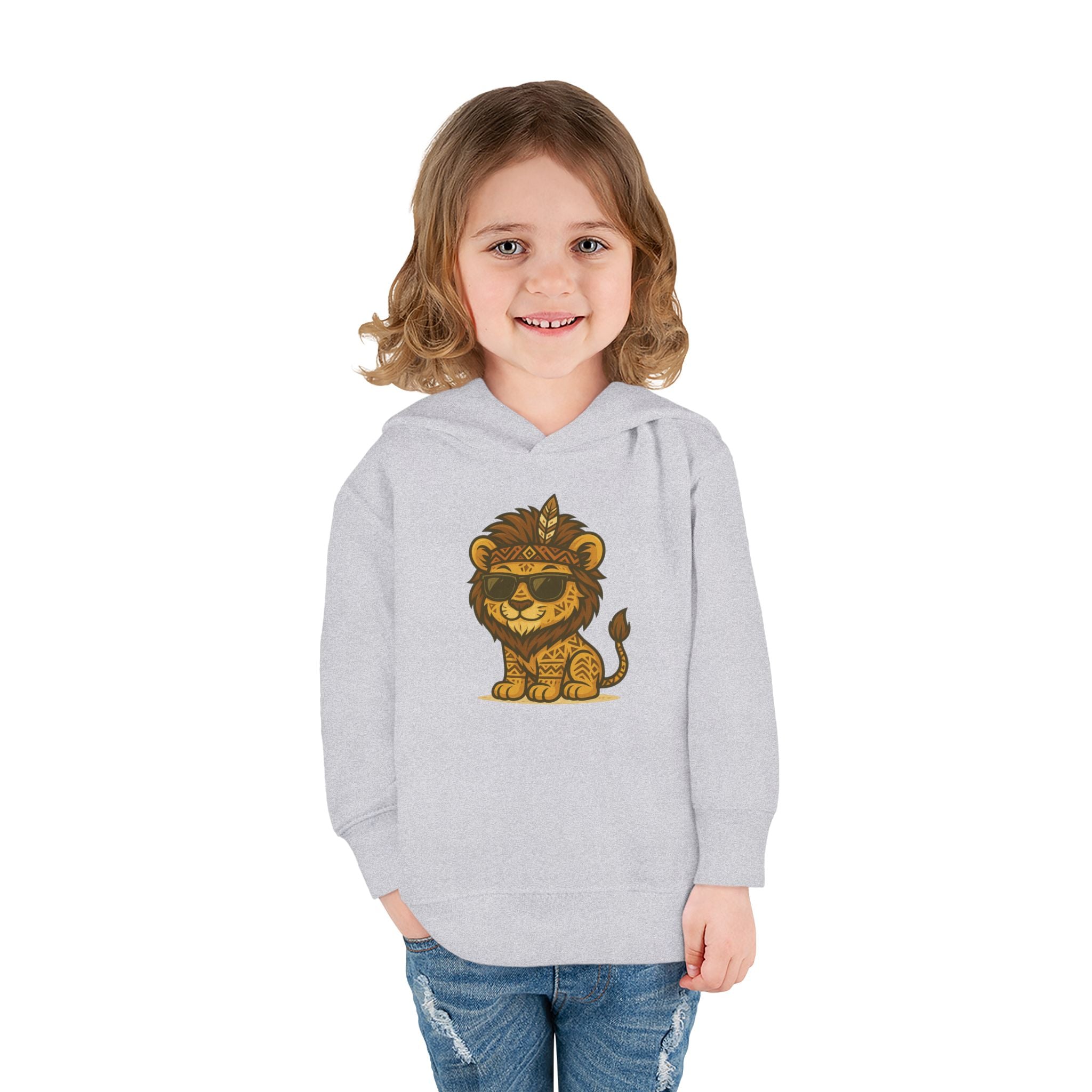 Cool Lion Toddler Fleece Pullover Hoodie, Cute Kids Sweatshirt, Animal Hoodie, Toddler Clothing, Fun Gift for Boys and Girls