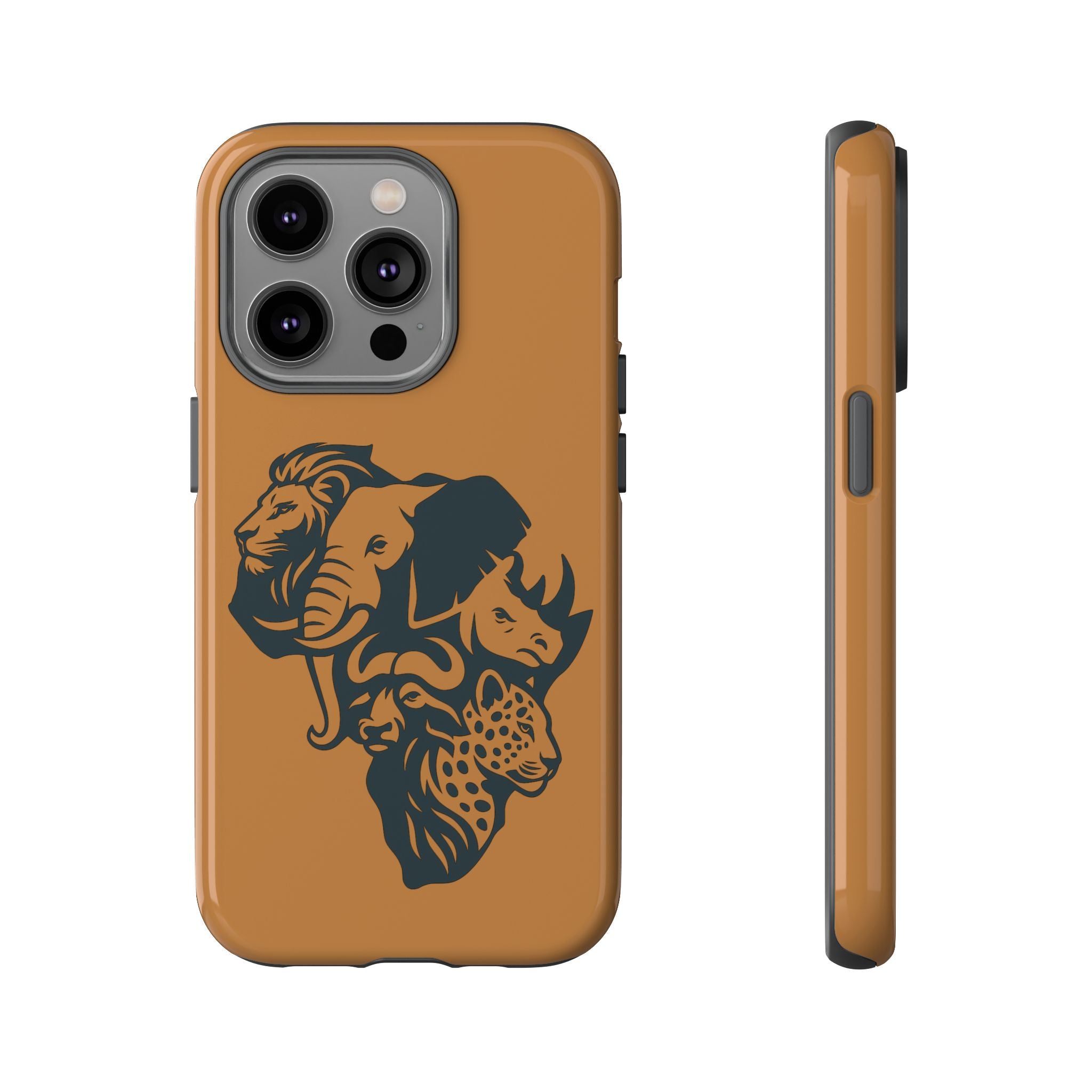 Big 5 African Phone Case, Wildlife Lover Gift, Tough Phone Cover, African Animal Design, Stylish Mobile Accessory
