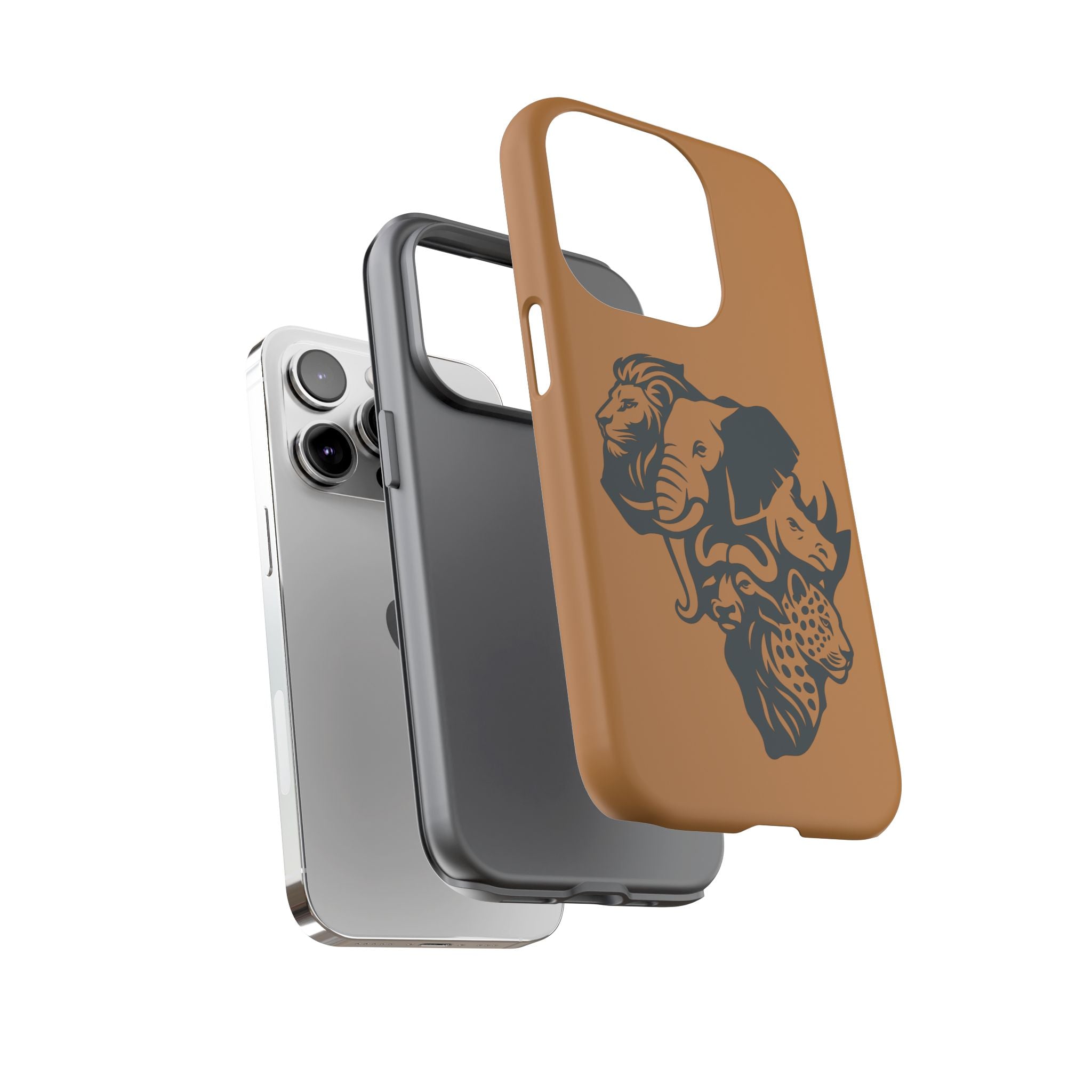 Big 5 African Phone Case, Wildlife Lover Gift, Tough Phone Cover, African Animal Design, Stylish Mobile Accessory