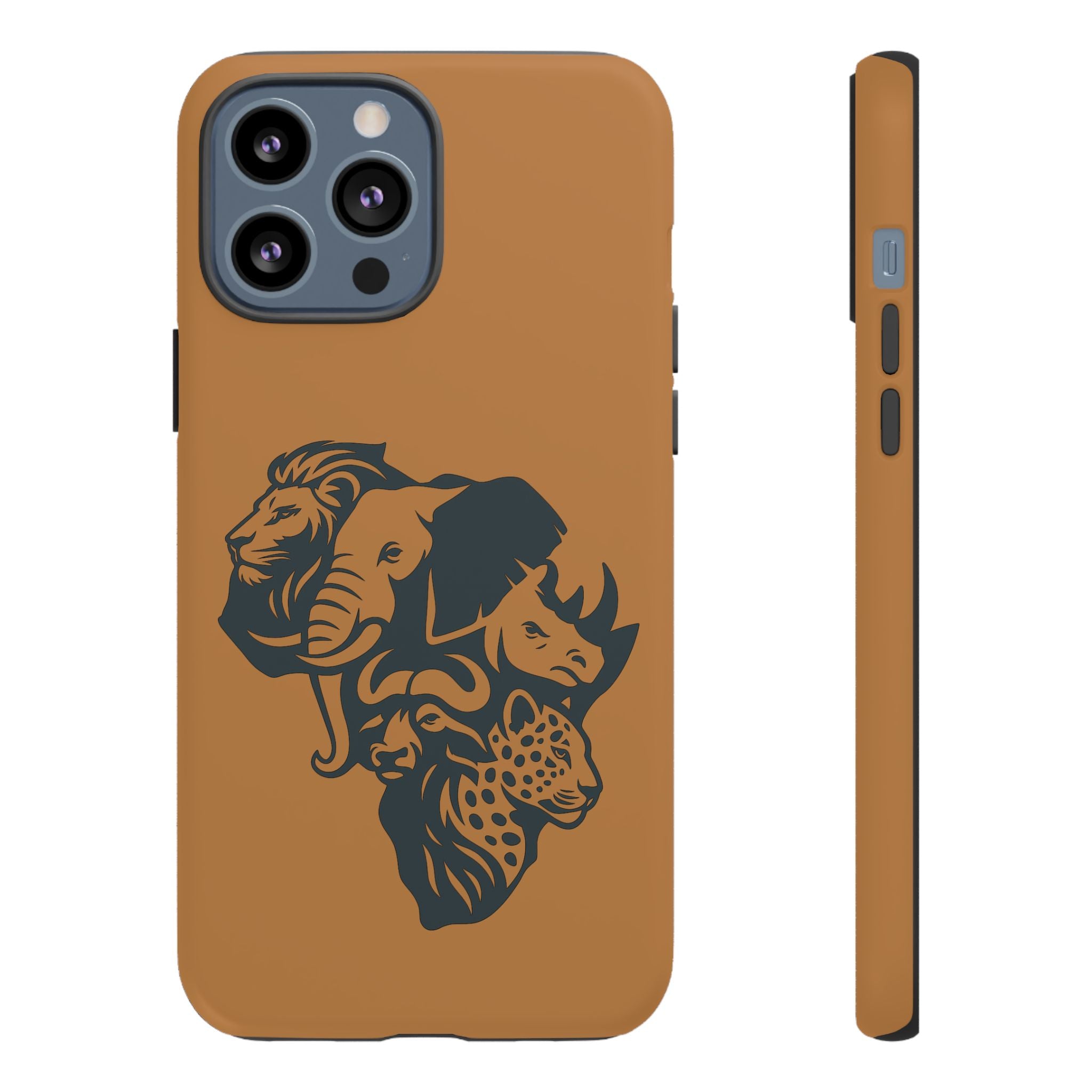 Big 5 African Phone Case, Wildlife Lover Gift, Tough Phone Cover, African Animal Design, Stylish Mobile Accessory