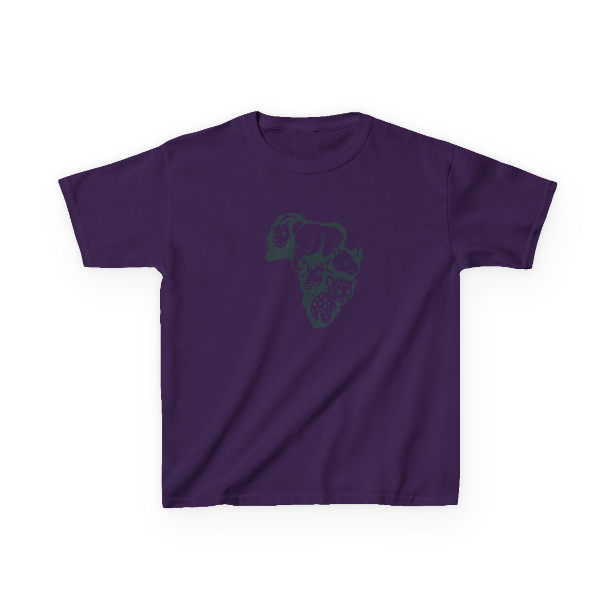 Kids African Big 5 Graphic Tee, Fun T-Shirt for Boys & Girls, Casual Wear, Birthday Gift, Animal Design Tee
