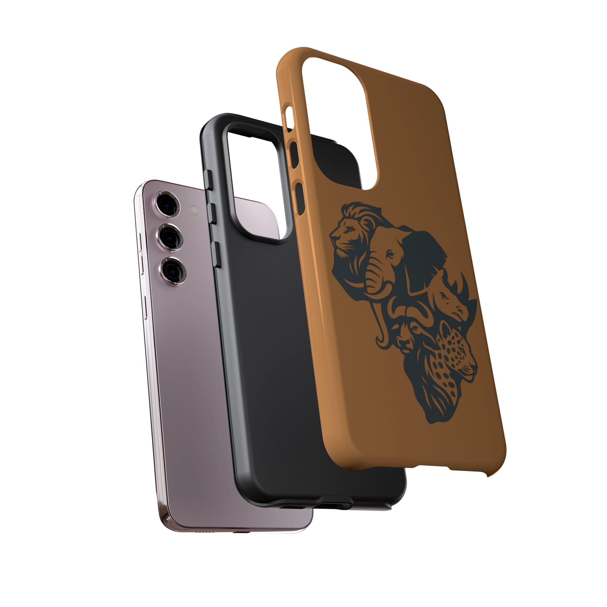 Big 5 African Phone Case, Wildlife Lover Gift, Tough Phone Cover, African Animal Design, Stylish Mobile Accessory