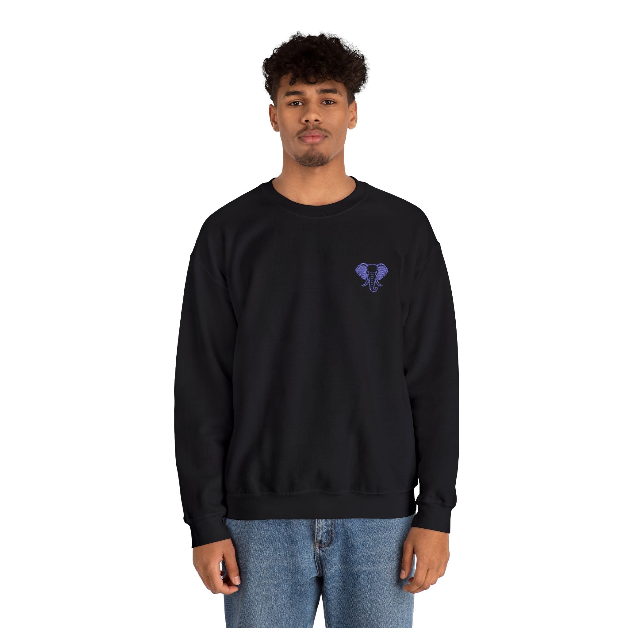 Elephant Minimalist Unisex Heavy Blend™ Crewneck Sweatshirt - Cozy Casual Wear, Perfect Gift for Him/Her, Ideal for Fall/Winter