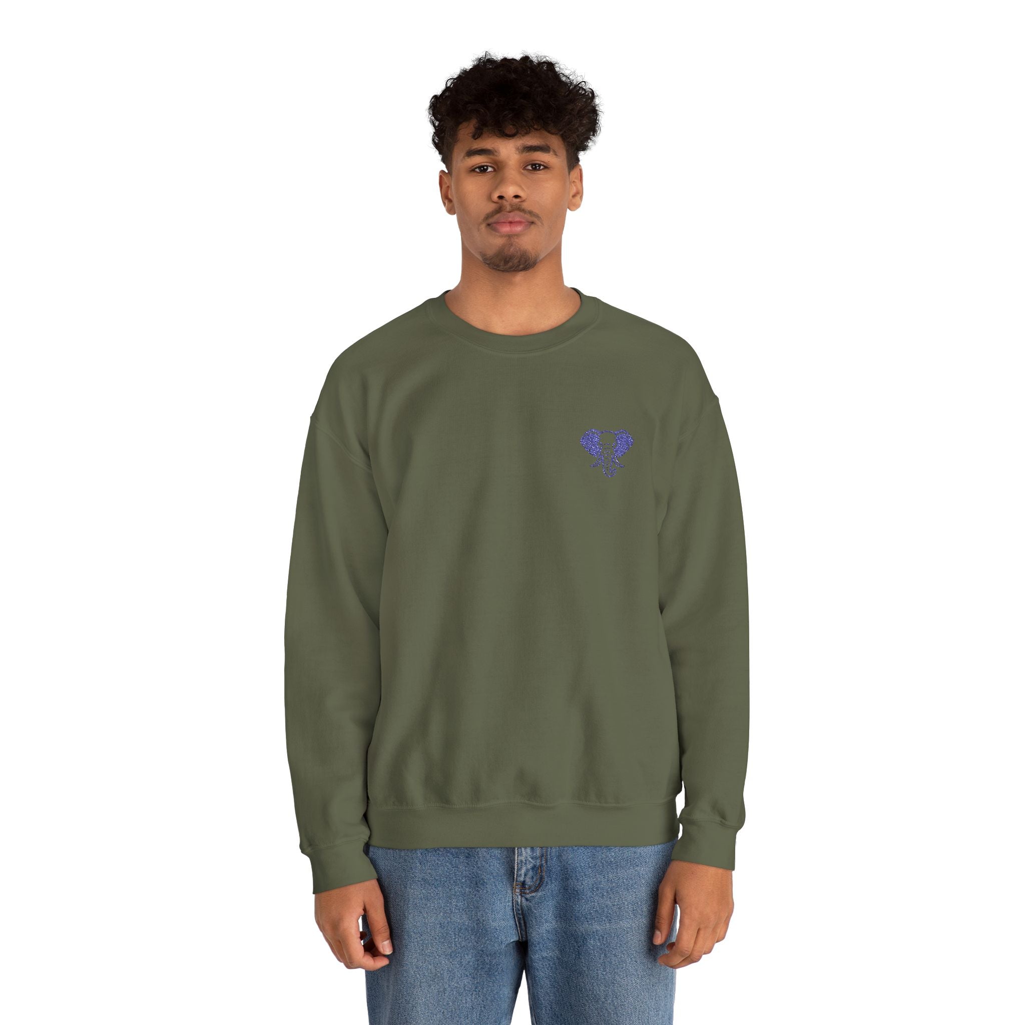 Elephant Minimalist Unisex Heavy Blend™ Crewneck Sweatshirt - Cozy Casual Wear, Perfect Gift for Him/Her, Ideal for Fall/Winter