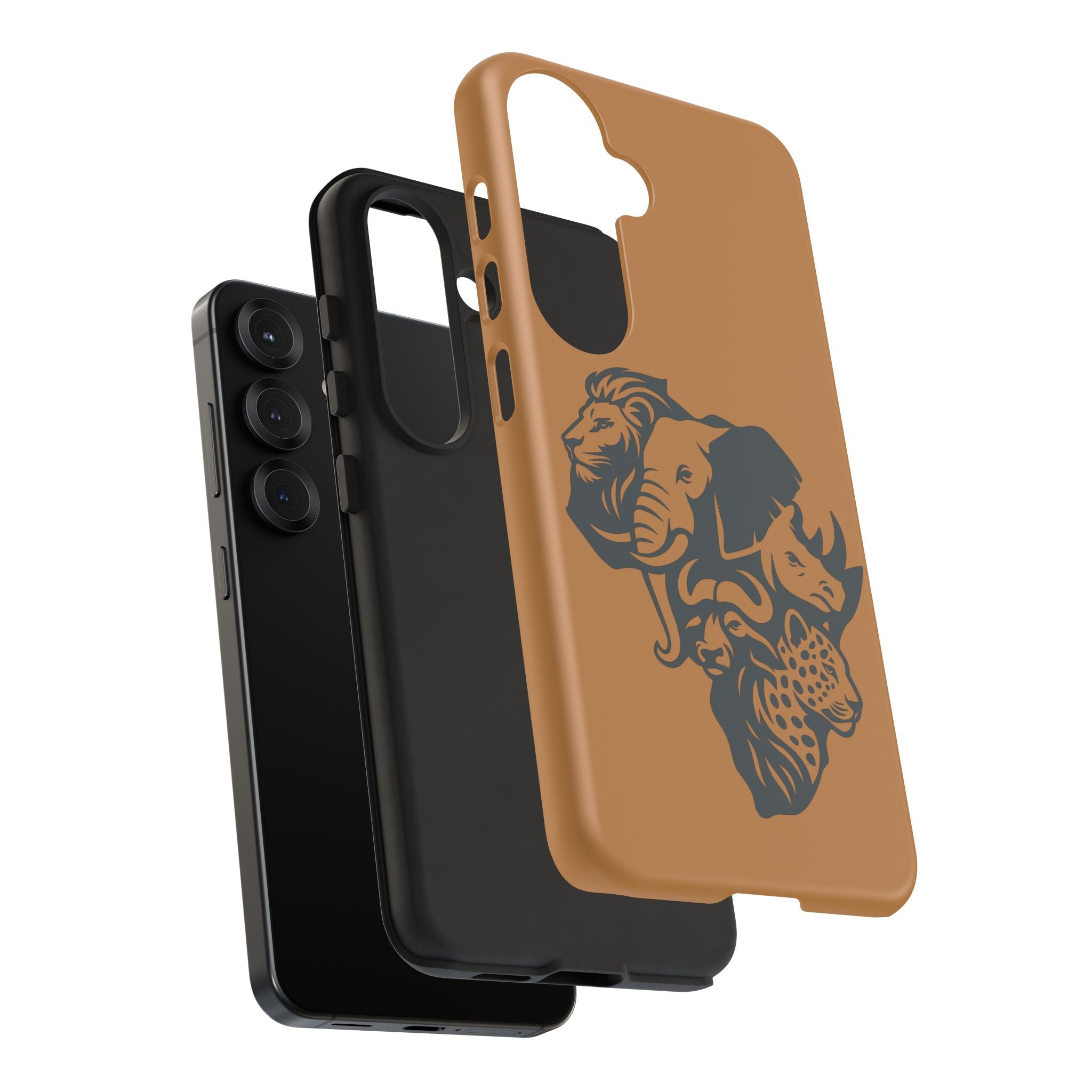 Big 5 African Phone Case, Wildlife Lover Gift, Tough Phone Cover, African Animal Design, Stylish Mobile Accessory