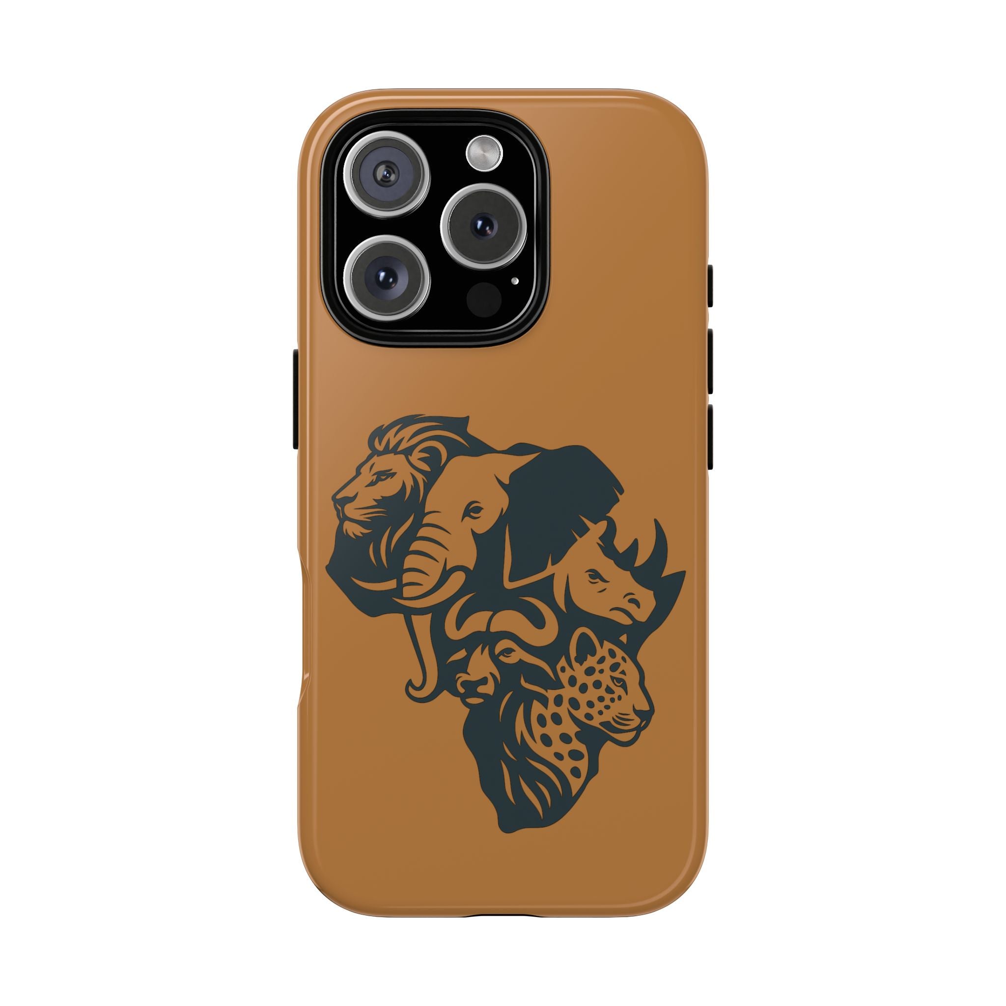 Big 5 African Phone Case, Wildlife Lover Gift, Tough Phone Cover, African Animal Design, Stylish Mobile Accessory