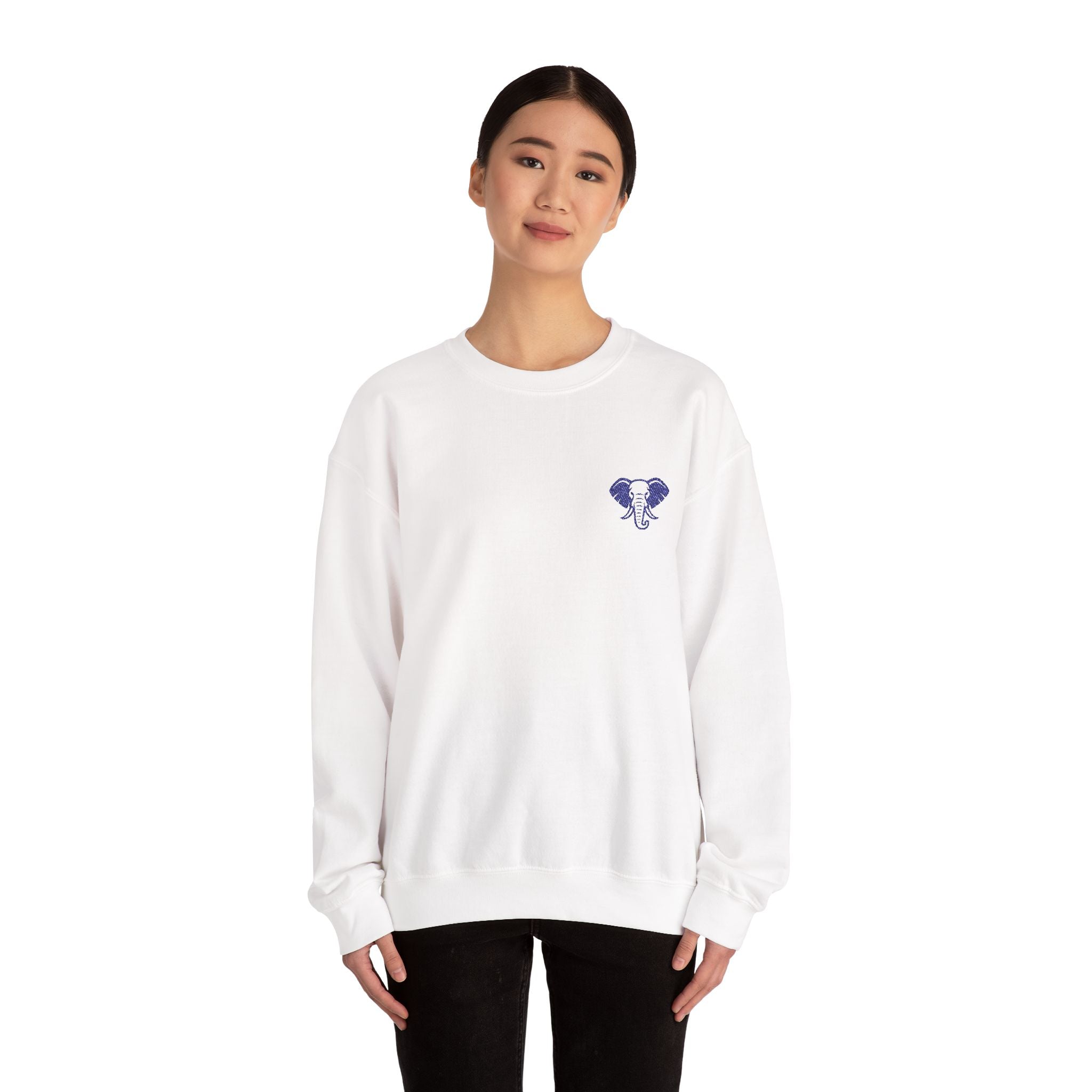 Elephant Minimalist Unisex Heavy Blend™ Crewneck Sweatshirt - Cozy Casual Wear, Perfect Gift for Him/Her, Ideal for Fall/Winter