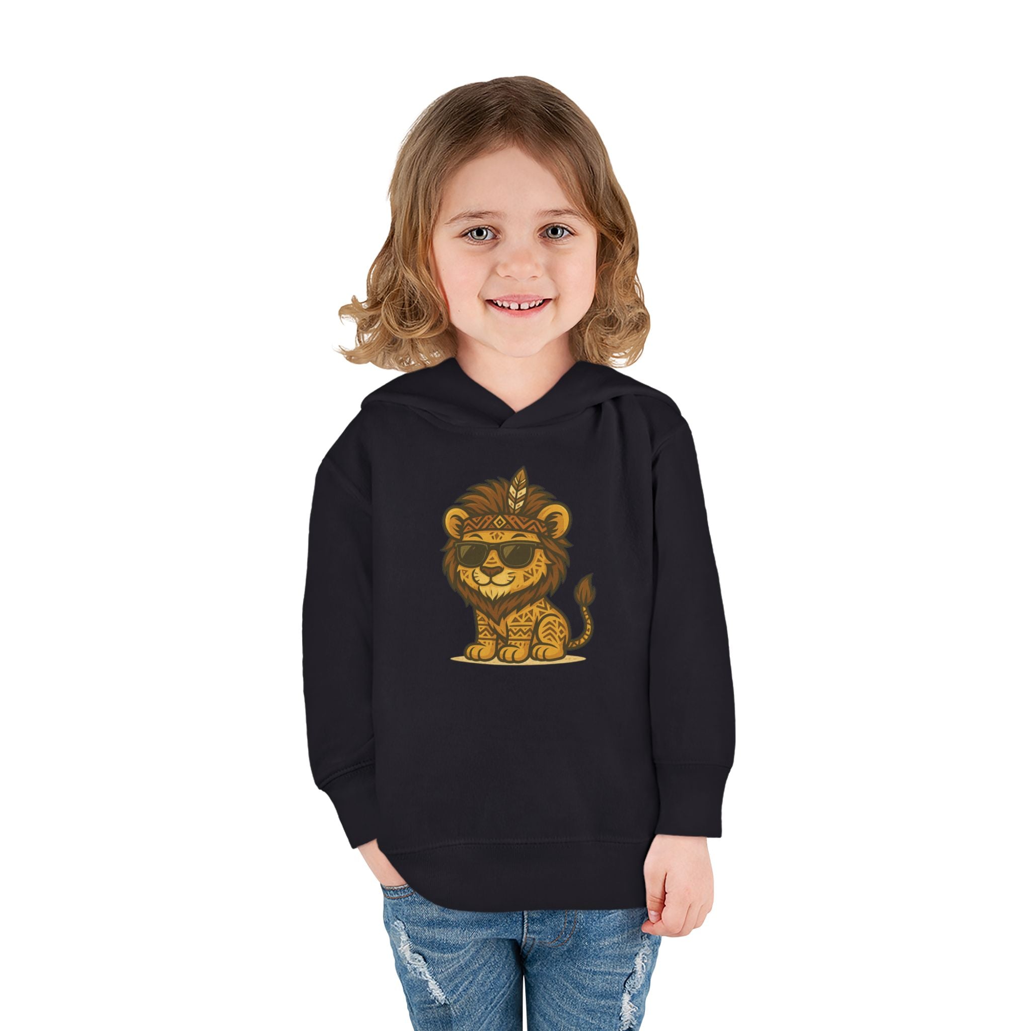 Cool Lion Toddler Fleece Pullover Hoodie, Cute Kids Sweatshirt, Animal Hoodie, Toddler Clothing, Fun Gift for Boys and Girls