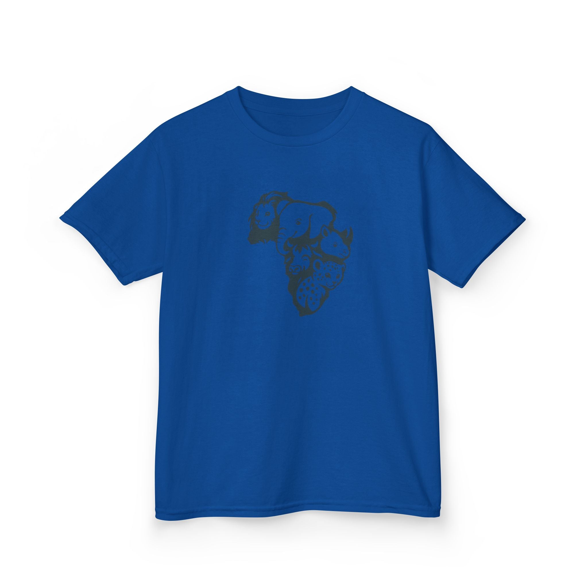 Kids African Big 5 Graphic Tee, Fun T-Shirt for Boys & Girls, Casual Wear, Birthday Gift, Animal Design Tee