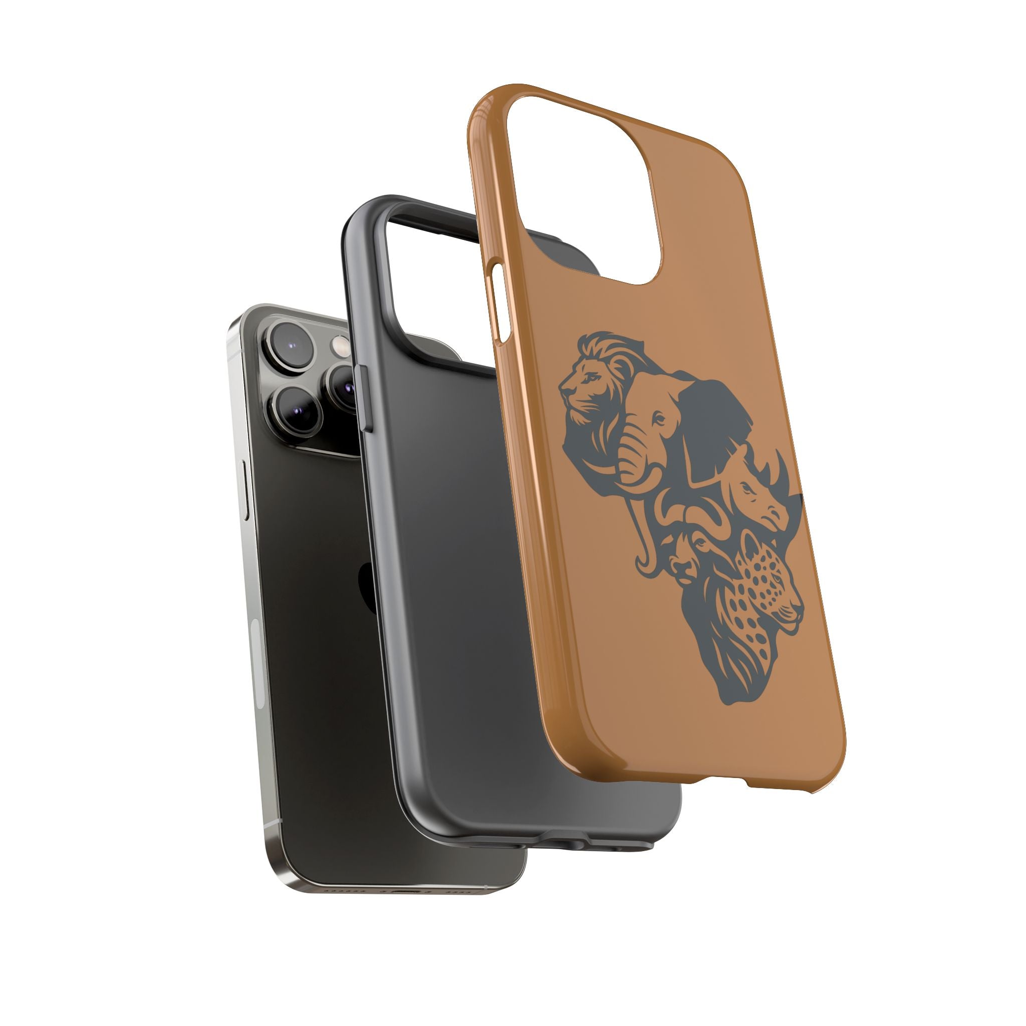 Big 5 African Phone Case, Wildlife Lover Gift, Tough Phone Cover, African Animal Design, Stylish Mobile Accessory