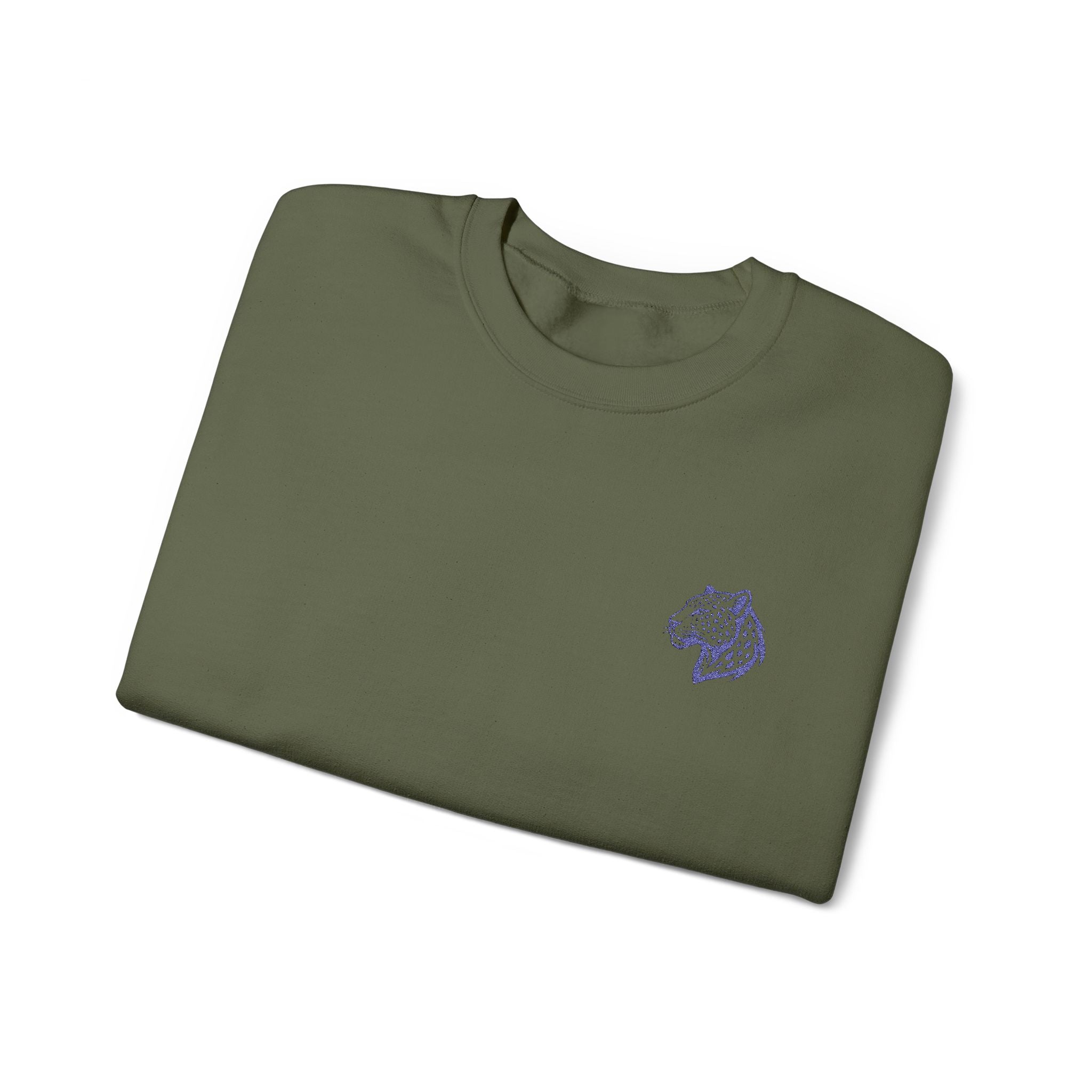 Leopard Minimalist Unisex Heavy Blend™ Crewneck Sweatshirt - Cozy Casual Wear, Perfect Gift for Him/Her, Ideal for Fall/Winter