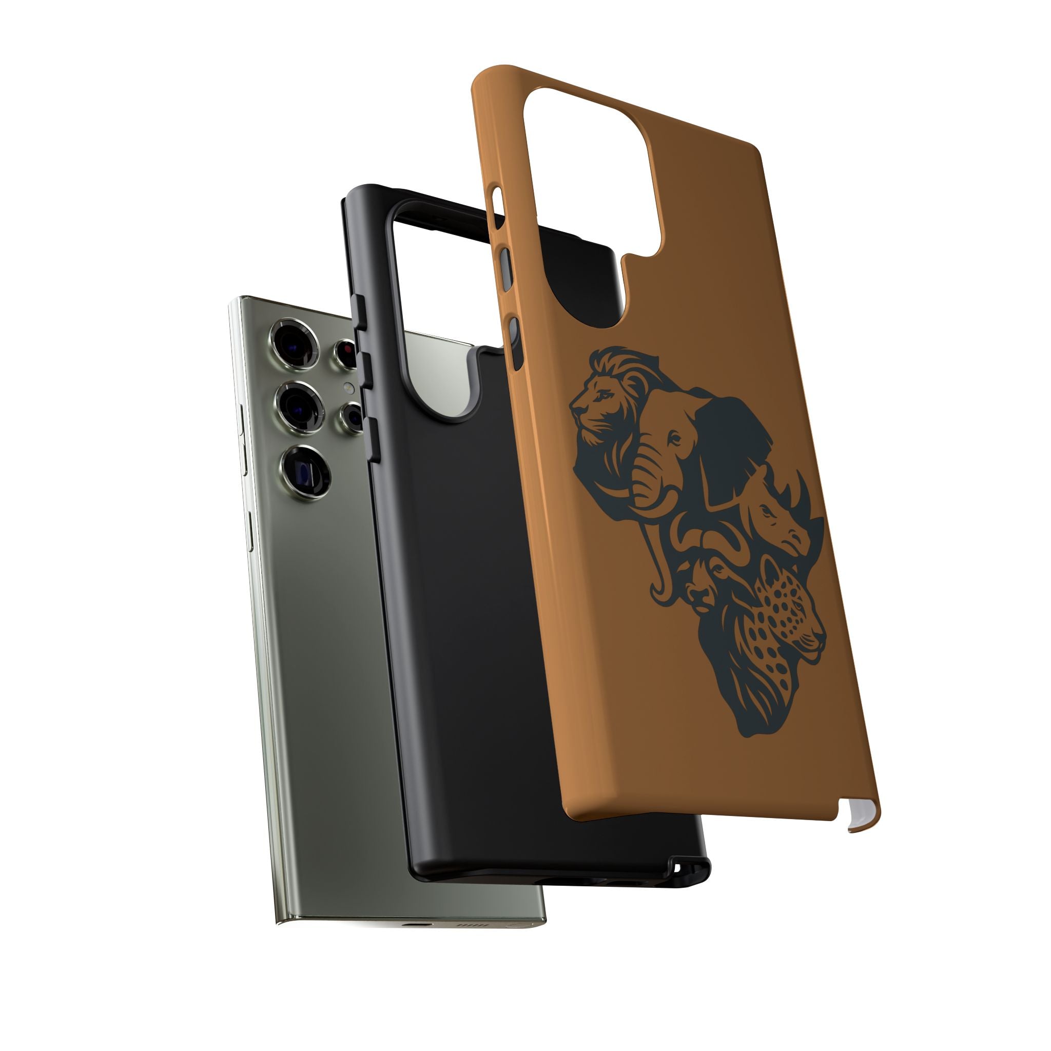 Big 5 African Phone Case, Wildlife Lover Gift, Tough Phone Cover, African Animal Design, Stylish Mobile Accessory