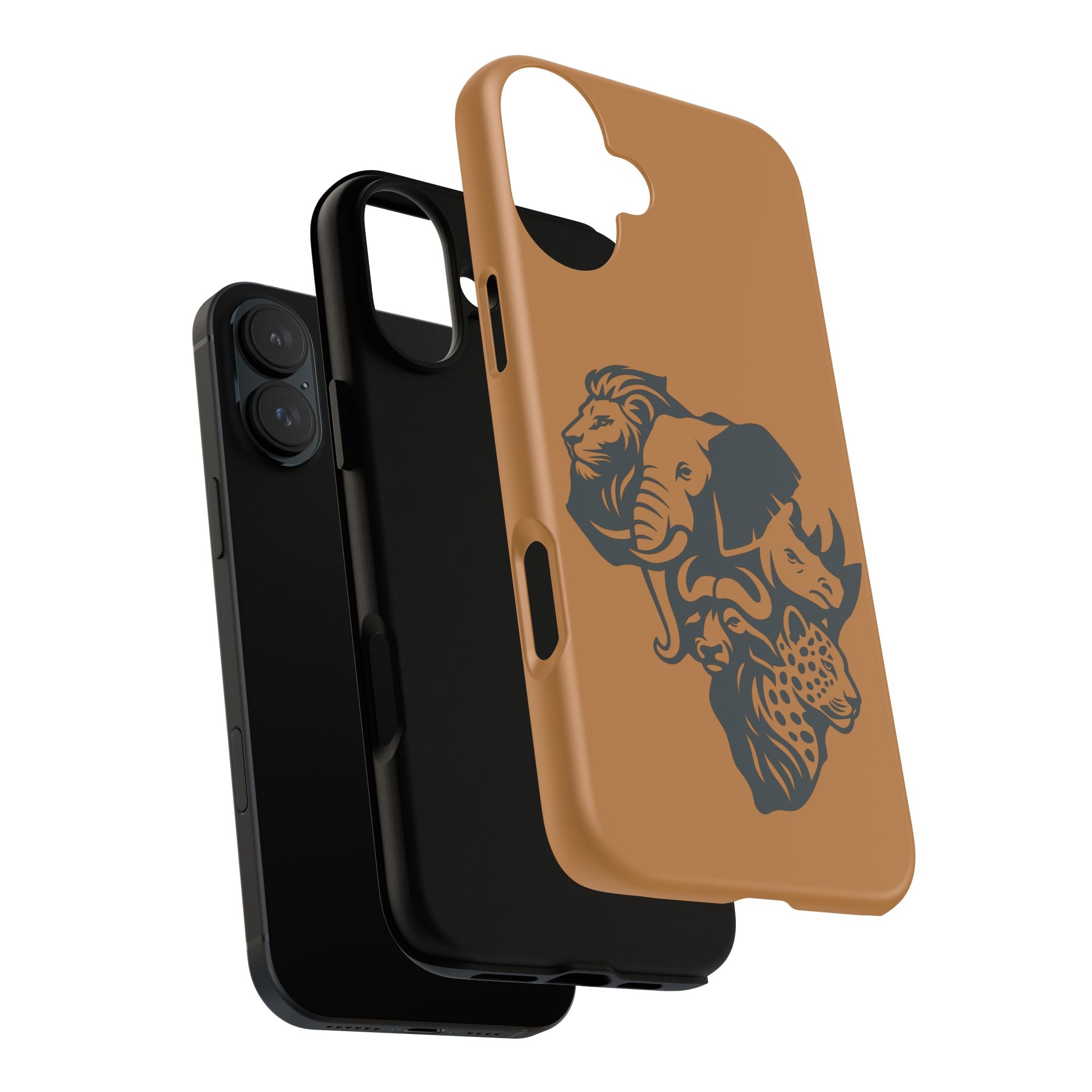 Big 5 African Phone Case, Wildlife Lover Gift, Tough Phone Cover, African Animal Design, Stylish Mobile Accessory