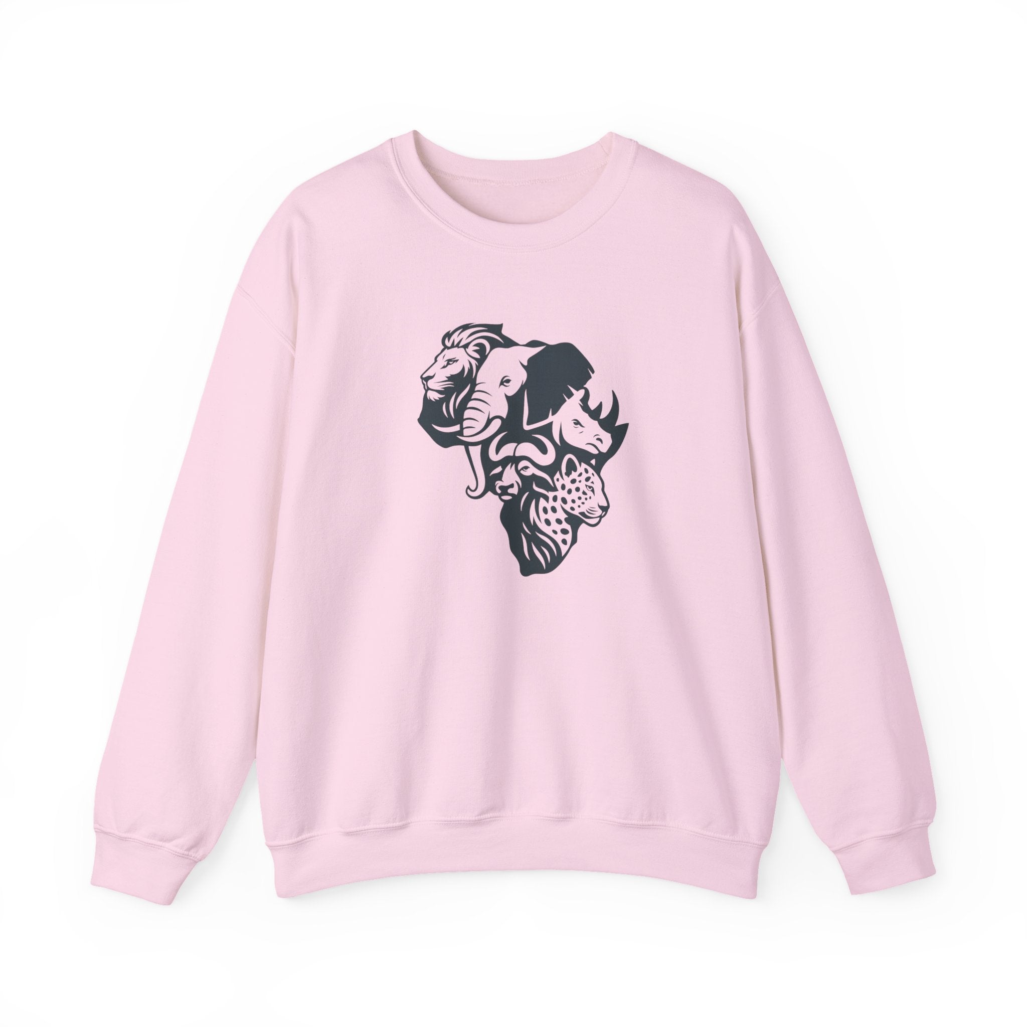 African Big 5 Print Crewneck Sweatshirt, Cozy Sweatshirt, Gift for Animal Lovers, Casual Wear, Unique Design Sweatshirt