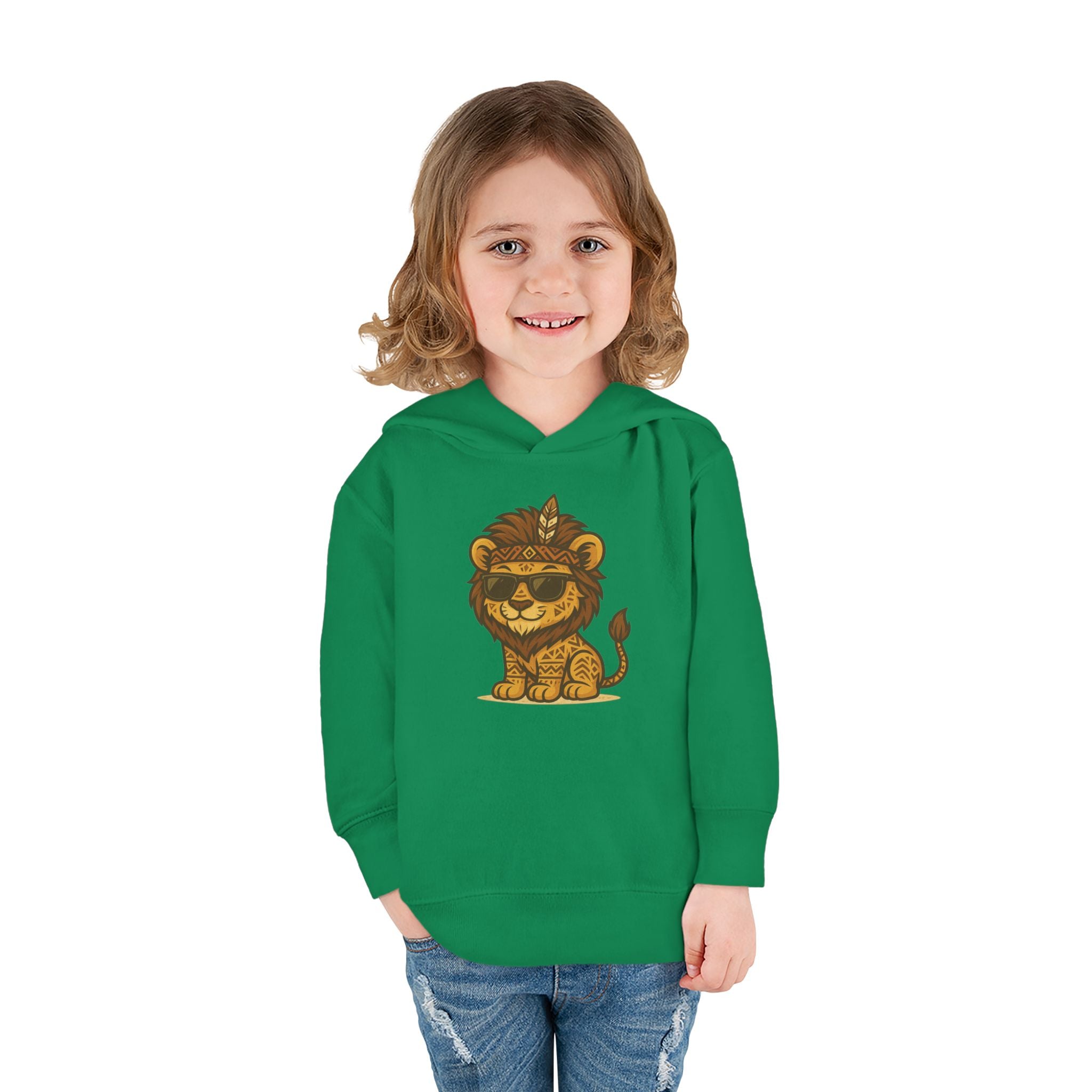 Cool Lion Toddler Fleece Pullover Hoodie, Cute Kids Sweatshirt, Animal Hoodie, Toddler Clothing, Fun Gift for Boys and Girls