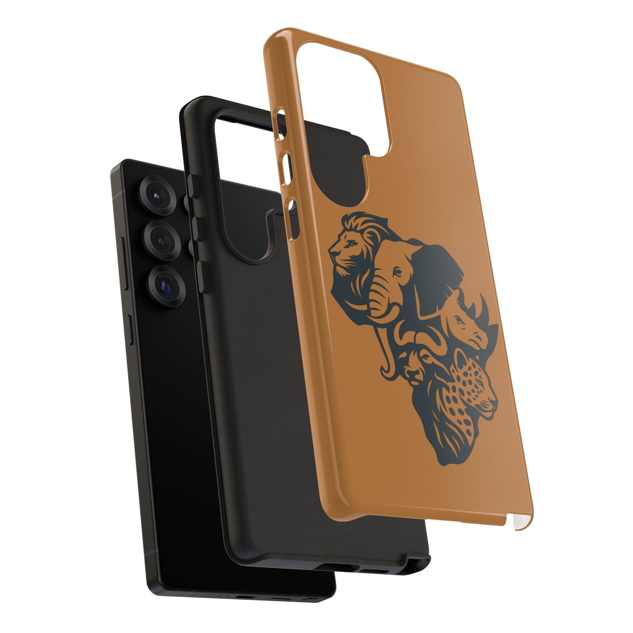 Big 5 African Phone Case, Wildlife Lover Gift, Tough Phone Cover, African Animal Design, Stylish Mobile Accessory