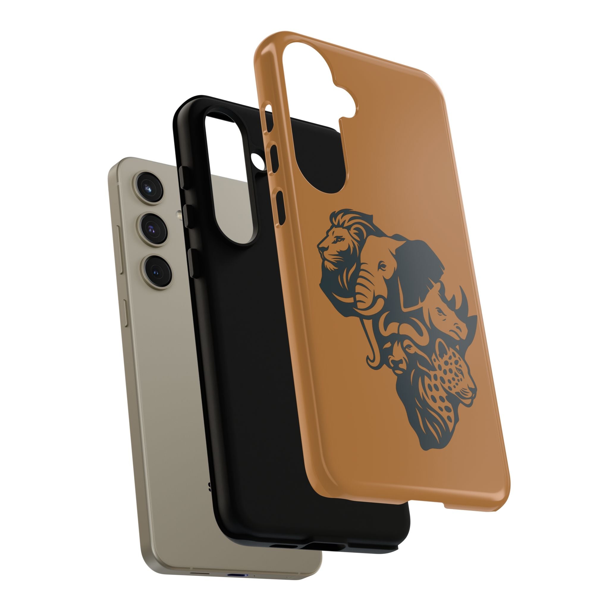 Big 5 African Phone Case, Wildlife Lover Gift, Tough Phone Cover, African Animal Design, Stylish Mobile Accessory